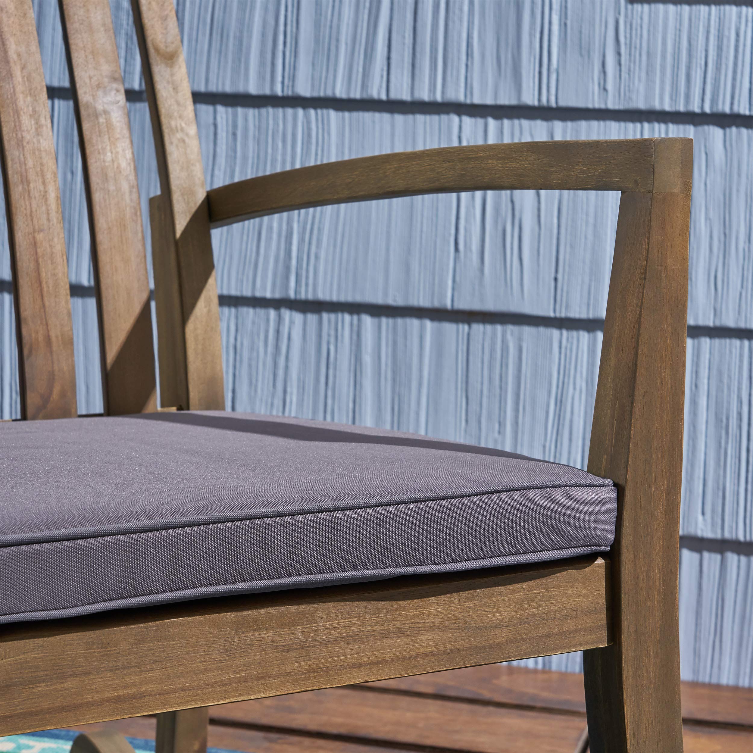 Premium Gray Patio Rocking Chair with Dark Gray Finish - Outdoor Relaxation & Garden Furniture for Backyard, Porch & Deck