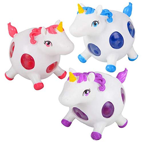 3 Pack Unicorn Squishy Blob Mesh Stress Balls - Soft Web Fidget Toys for Kids & Adults - Sensory Stress Relief for Anxiety, ADHD, Autism - Perfect for Home, Office, Classroom & Travel Use