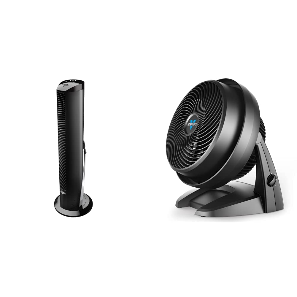 Vornado OSCR32 Oscillating Tower Fan & 630 Mid-Size Air Circulator - Powerful Cooling for Home, Office & Bedroom | Quiet Energy Efficient Fan for Year-Round Comfort