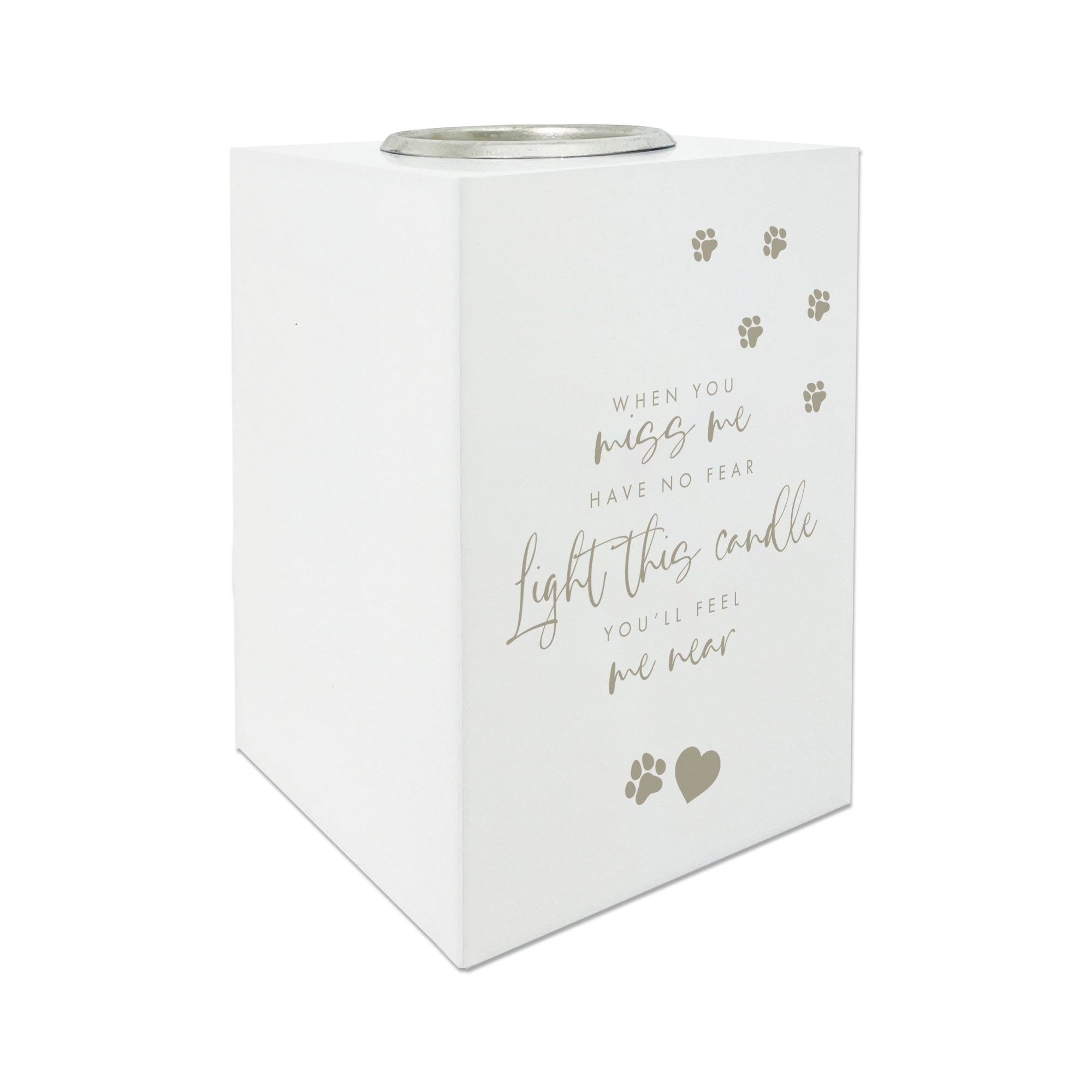 Personalized Pet Memorial Tea Light Holder - Candle Holder for Deceased Pets - Perfect for Pet Loss Remembrance & Memorial Ceremonies