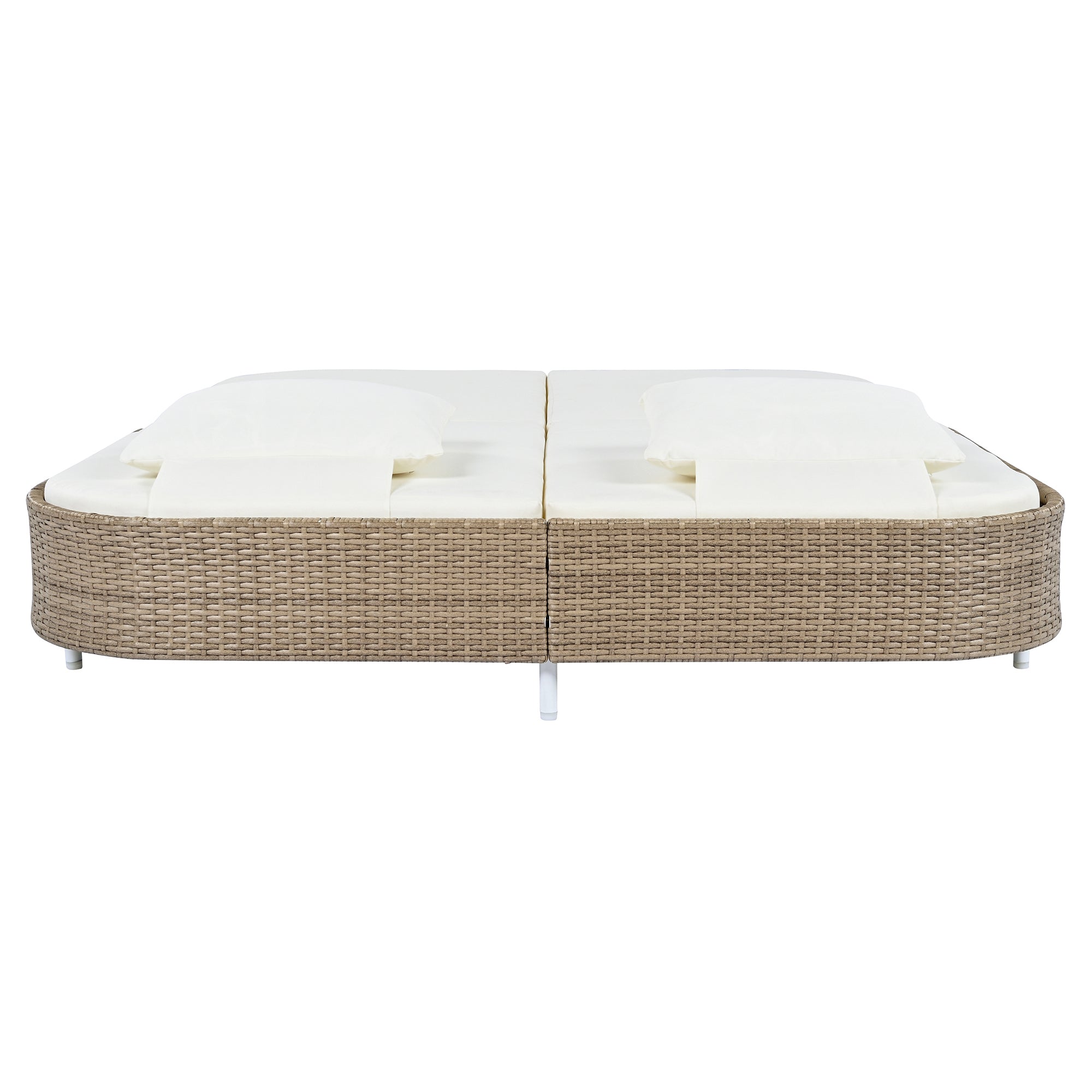 Outdoor Rattan Daybed with 5-Position Adjustable Backrest & Removable Cushions - Perfect for Patio, Garden, Backyard and Poolside Relaxation