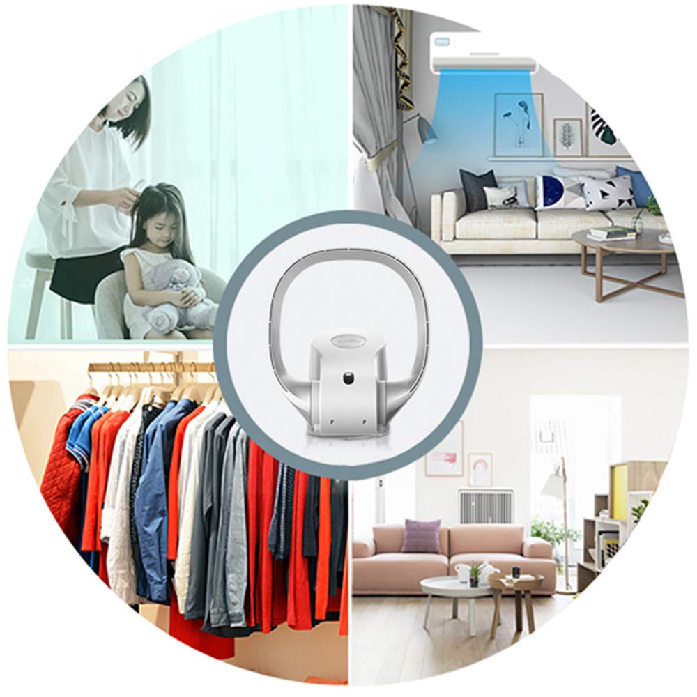 Silver Bladeless Wall Mount Fan - Ultra Quiet Air Circulator with Remote Control & Timer, 90° Oscillation - Perfect for Bedroom, Office, and Living Room Cooling