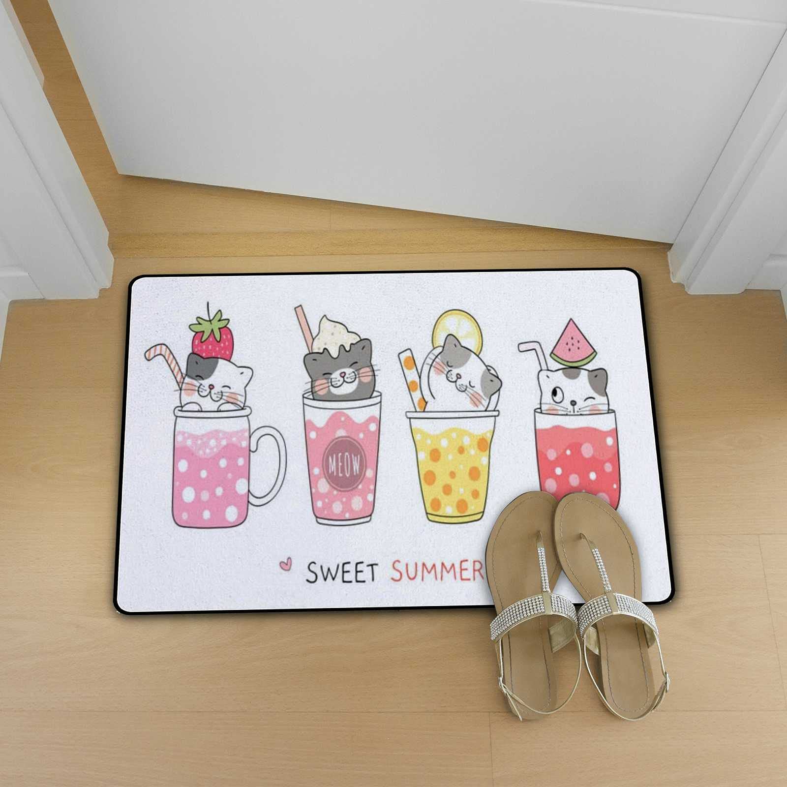 Non-Slip Soft Absorbent Bathroom Rug - Cute Cats Microfiber Bath Mat for Shower, Entryway & Floor (31x20 Inch) | Washable, Comfort Standing Cushioned Mat for Bath, Bedroom & Home Decor
