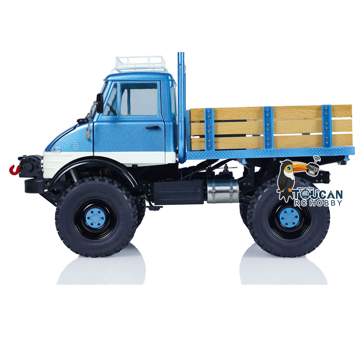 1/10 Scale 4X4 LESU Painted Assembled RC Off-Road Crawler Truck with Remote Control, Roof Rack & ESC Servo - Ideal for Rock Crawling, Trail Adventures and Off-Road Racing