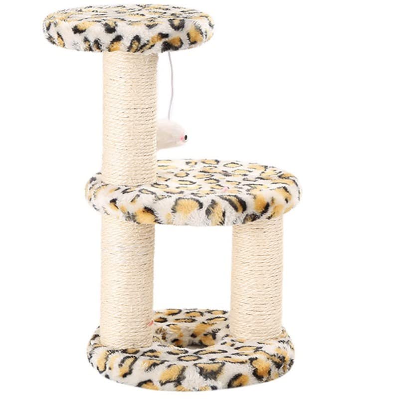 YUHEAN Cat Climbing Furniture - Wooden Scratching Post with Cute Elephant & Lion Design - Interactive Cat Toy & Kitten Climbing Frame (Color A) - Perfect for Indoor Play & Exercise