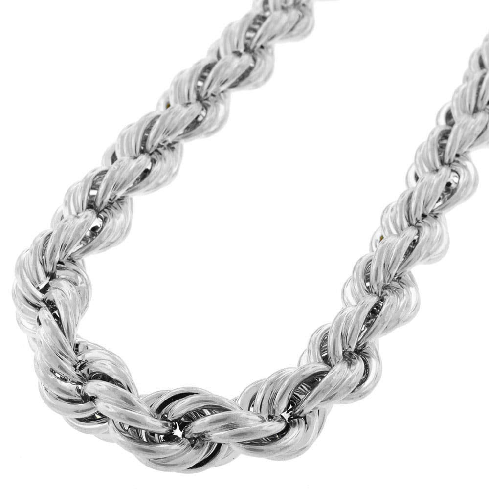 925 Sterling Silver Diamond Cut Rope Chain Necklace for Men - 5MM, 6MM, 7.5MM, 8.5MM Thickness Options | Italian Crafted Mens Jewelry | Perfect for Gifts, Weddings & Everyday Wear