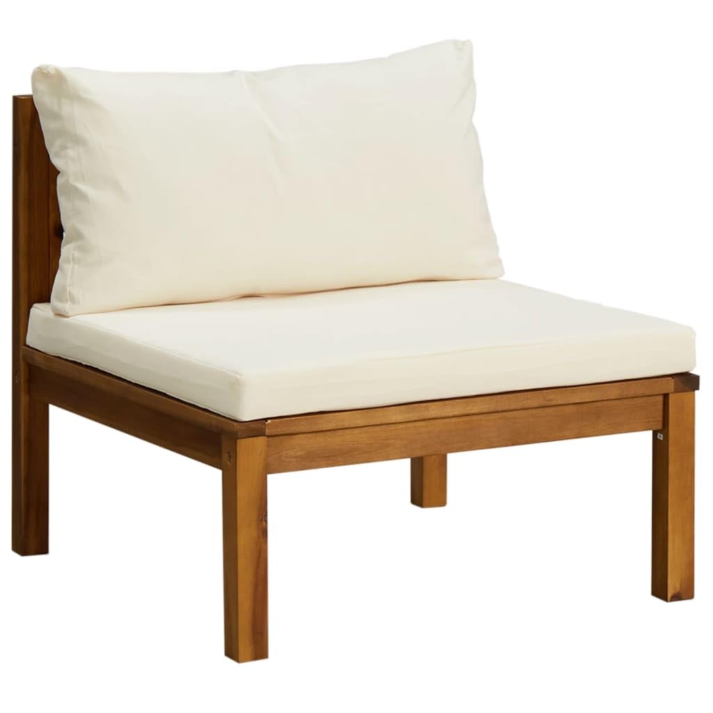vidaXL 2-Piece Patio Sofa Set with Cushions & Tea Table - Modular Sectional Outdoor Furniture for Garden, Rustic Solid Acacia Wood - Perfect for Backyard Relaxation & Outdoor Entertaining