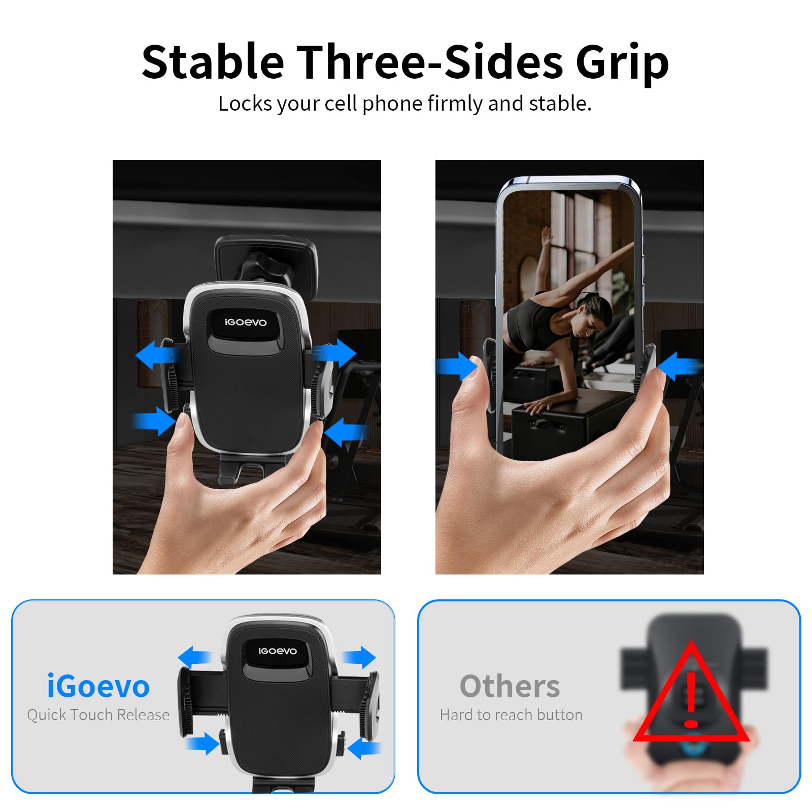Magnetic Phone Holder for Gym - Universal Smartphone Mount for Thick Cases, Videos, Golf Cart, Tractor & Shower | Perfect for Workouts, Golfing, Farming & Bathroom Use
