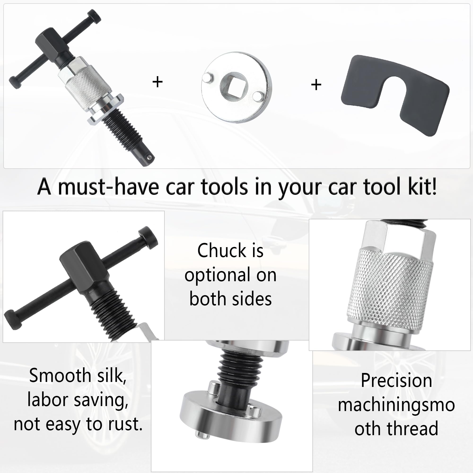 High-Precision Brake Caliper Compression Tool - Heavy Duty Steel Rear Brake Piston Compressor for DIY Car Brake Pad Replacement | Perfect for Mechanics & Home Garage Use
