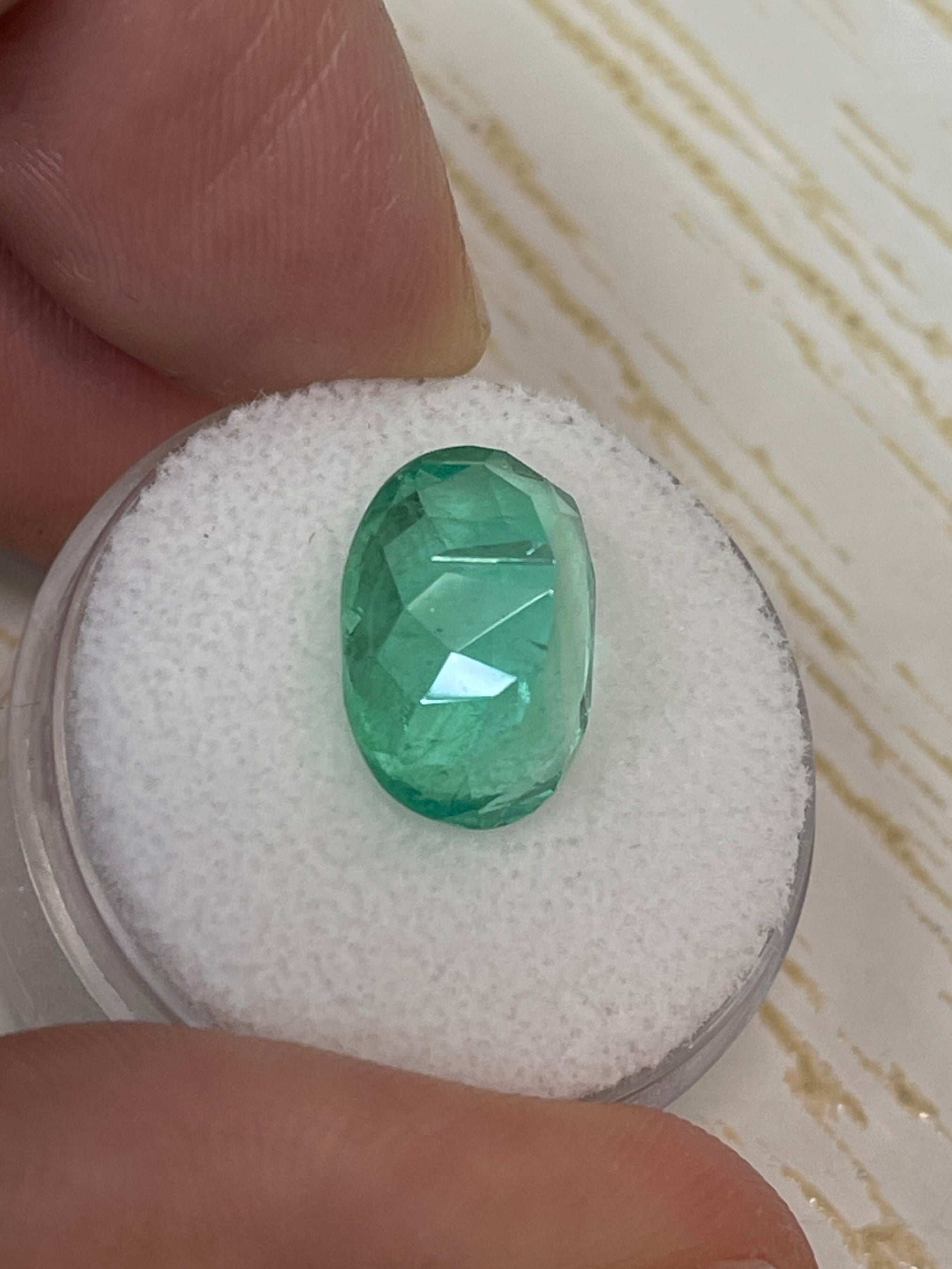 6.40 Carat Medium Green Natural Loose Colombian Emerald Oval Cut Gemstone for Jewelry Making - Engagement Rings, Necklaces & Earrings