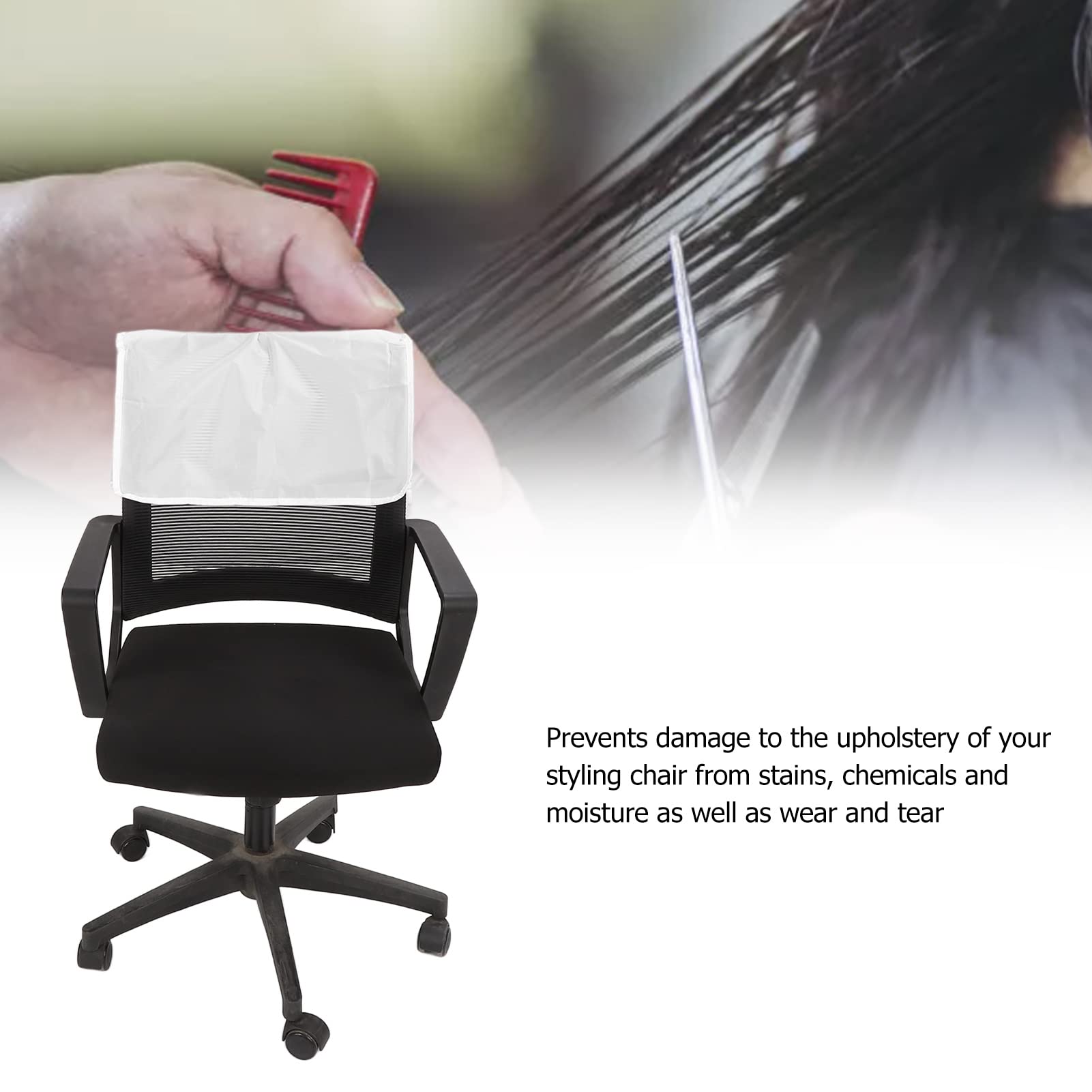 Barber Salon Chair Protective Cover - Waterproof & Dirt-Resistant Chair Back Cover for Beauty, Spa & Barber Shops - Prevents Damage to Upholstery - Perfect for Salon Chairs, Massage Chairs & Spa Furniture