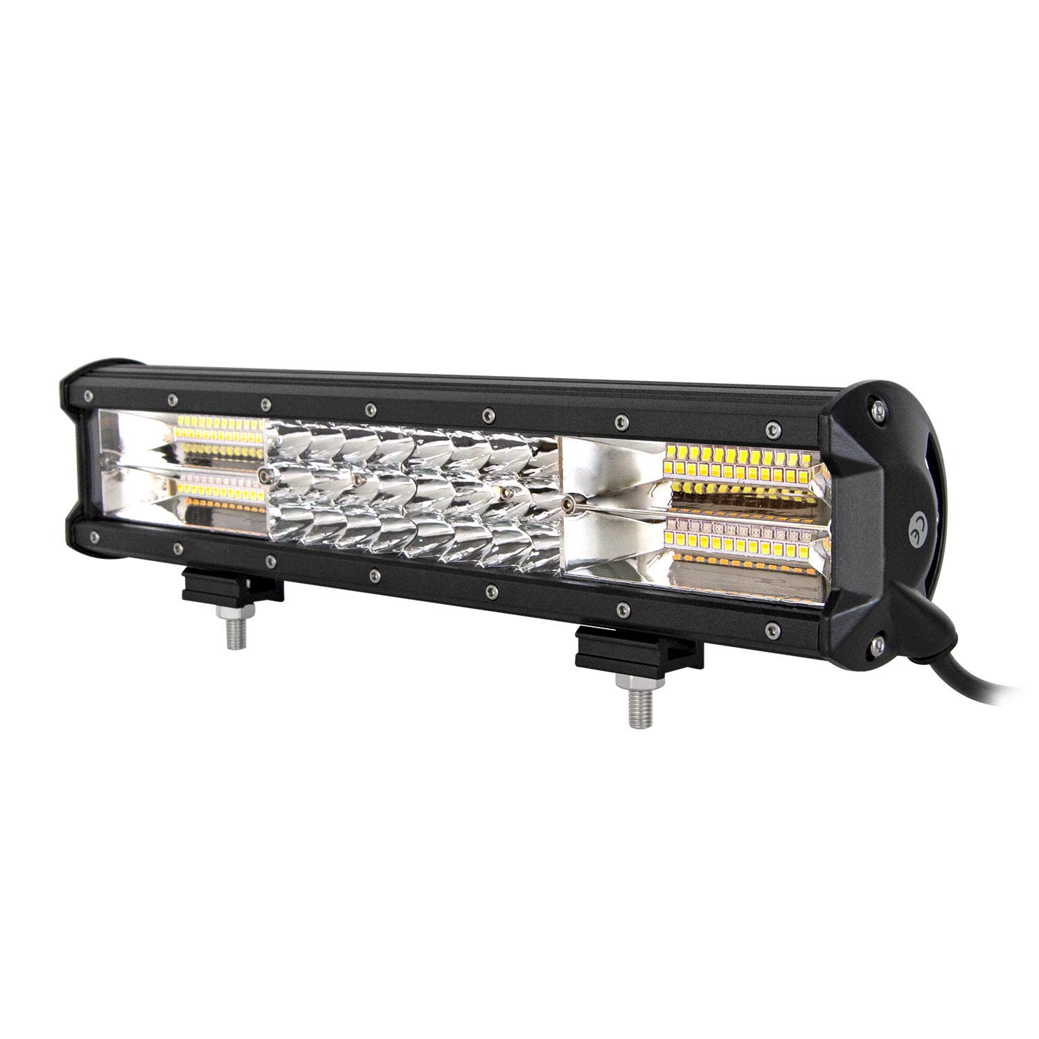 Willpower 15 Inch Strobe LED Light Bar - 5000LM White/Amber Flash Triple Row Flood Spot Combo for Off-Road Vehicles, Trucks, ATVs - Durable Waterproof Off-Road Lighting for Night Driving, Emergency Vehicles & Work Sites
