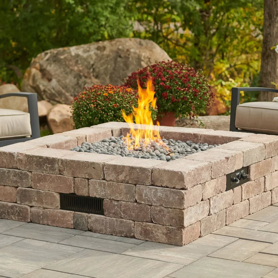 Bronson Block Gas Fire Pit Kit - Outdoor Greatroom Company - Perfect for Backyard, Patio, and Camping Gatherings