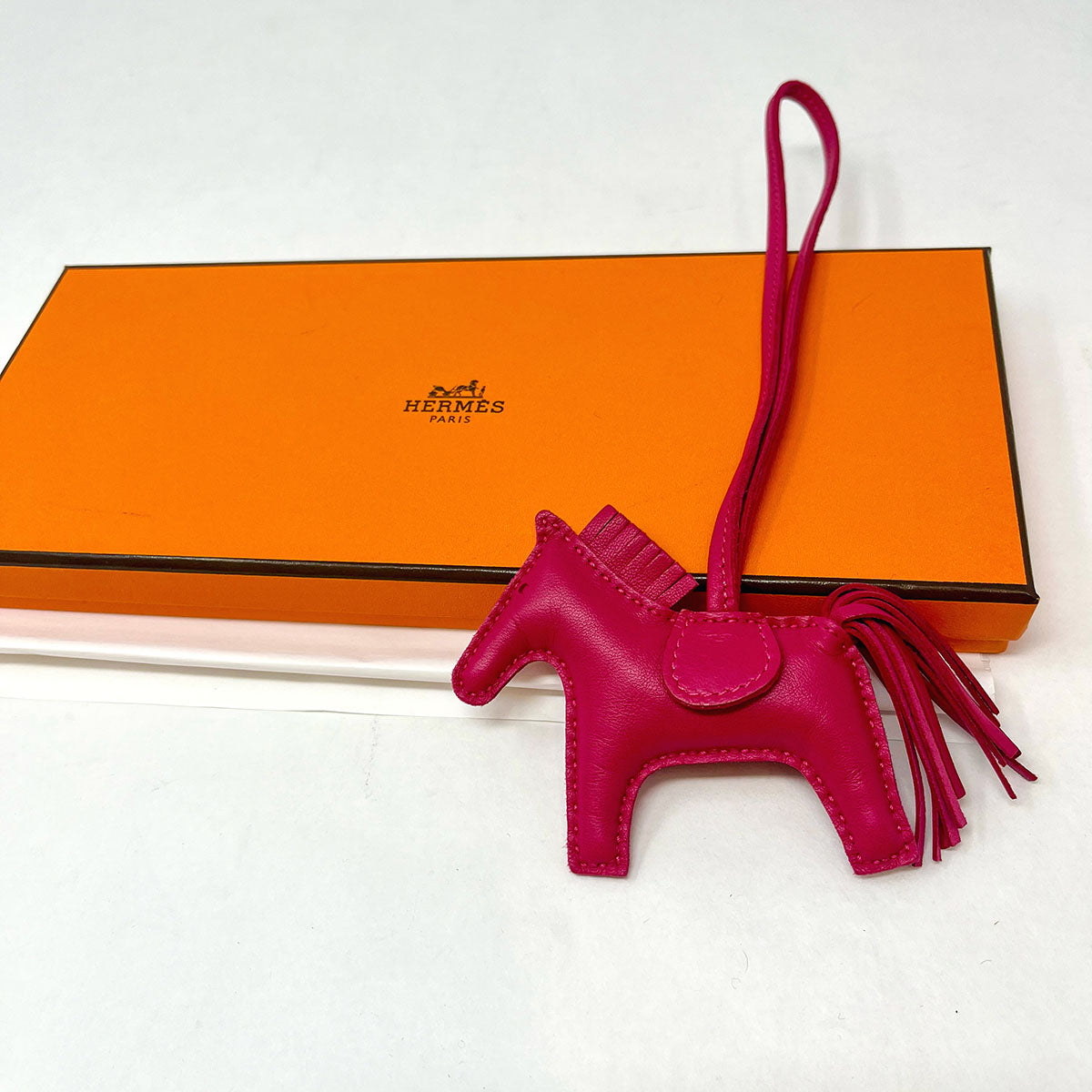 Authentic Hermes Rodeo Pegasus PM Charm - Genuine Swift Leather Horse Keychain for Luxury Handbags & Keys | Perfect Gift for Fashion Lovers & Hermes Collectors
