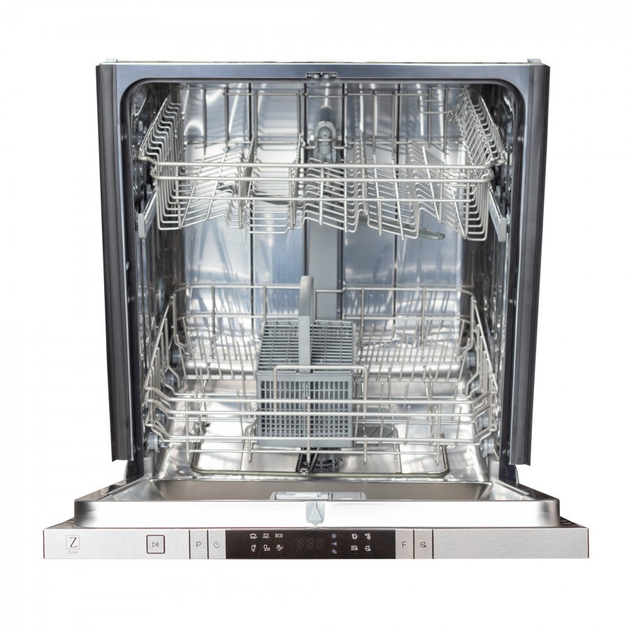 ZLINE 24 Inch Built-In Dishwasher with Stainless Steel Tub - Quiet 52dBa Operation, Unfinished Top & Traditional Handle (DW UF H 24) - Perfect for Modern Kitchens, Small Spaces & Open-Concept Homes