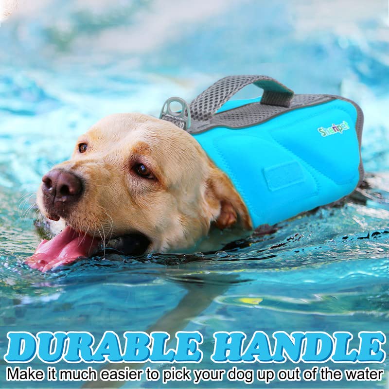 Small Dog Life Jacket with Reflective Stripes & Rescue Handle - Swim Safety Vest for Boating & Water Activities