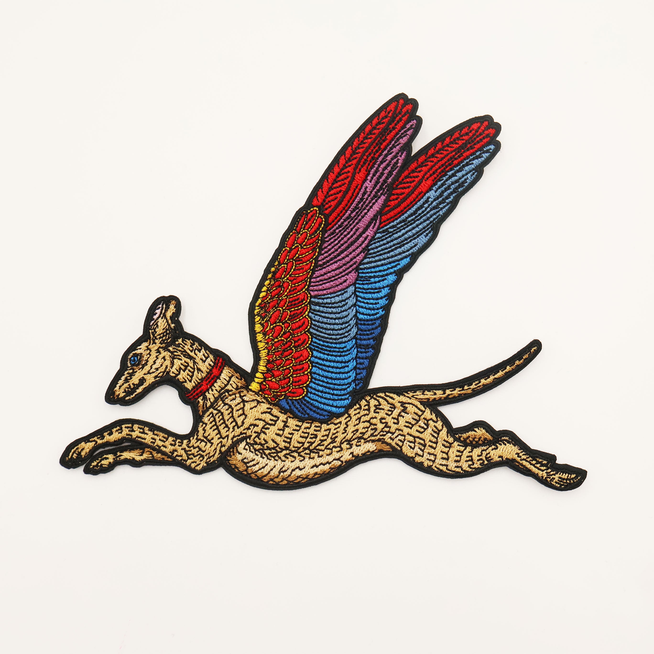 House of Hawks Bright Wing Flying Hound Fabric Patch - Embroidered Iron-On Applique for Jackets, Bags & DIY Crafts - Perfect for Costumes, Cosplay & Fashion Upgrades