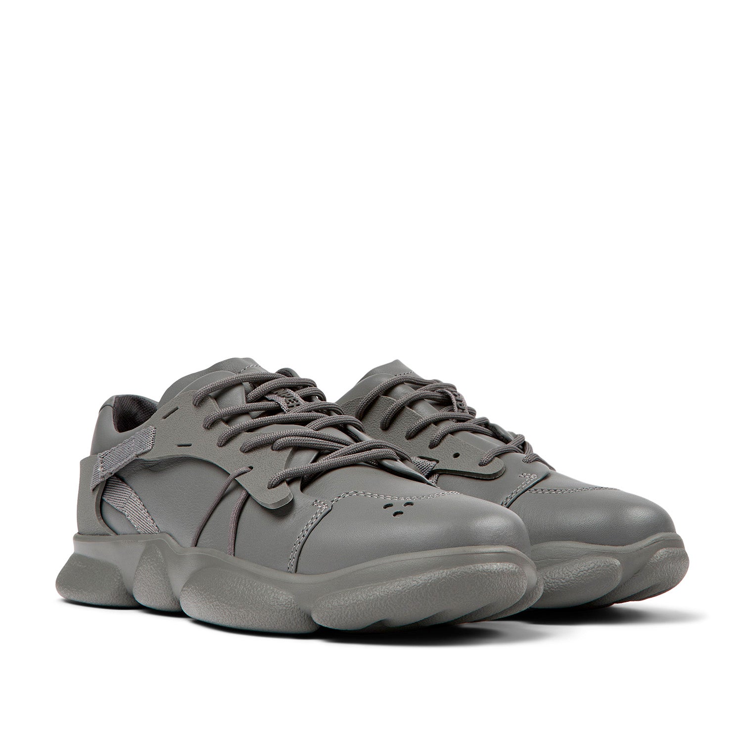 Camper Women's Karst Walking Shoes - Lightweight Comfort Sneakers in Medium Grey for Travel, Hiking & Everyday Wear