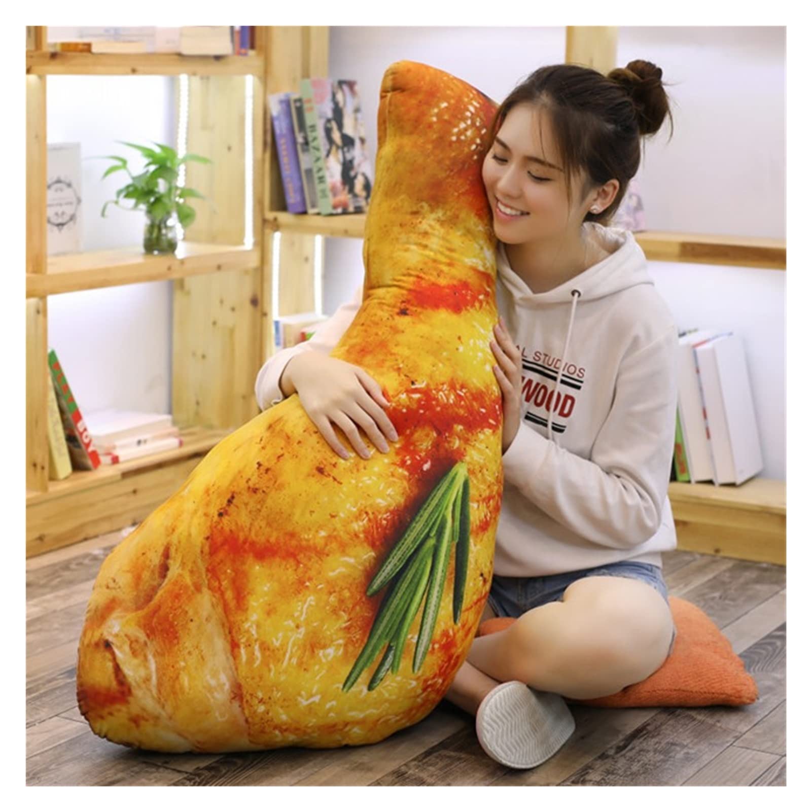 **Realistic Chicken Leg Toy - Life-Size 110cm Fried Chicken Drumstick Pillow Cushion - Fun Simulation Food for Kids & Adults - Perfect Birthday Gift, Home Decor & Photo Prop (Color: 2)**    *(Use as playful home decor, gag gift, photography prop, or cozy couch companion!)*