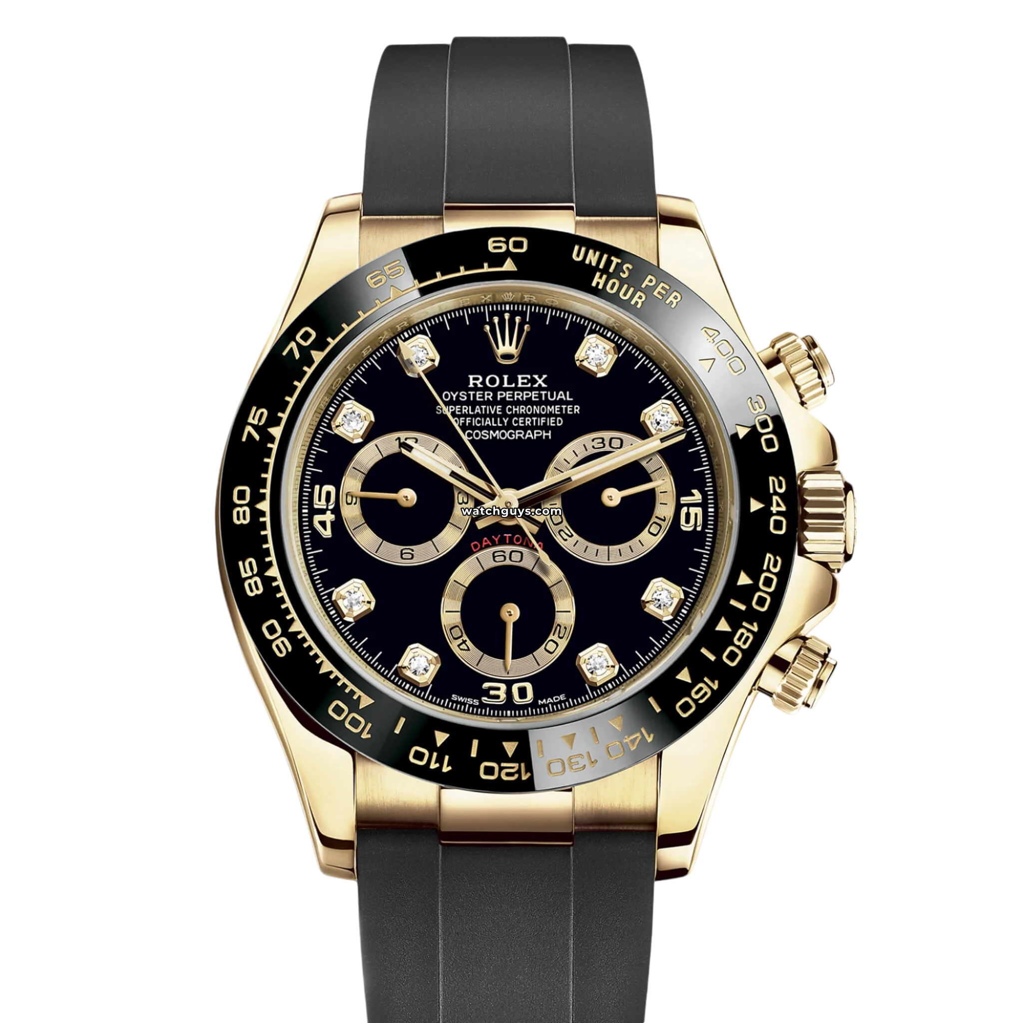 Rolex Daytona 116518LN Men's Watch - 18K Yellow Gold Black Dial with Diamond Markers | Luxury Chronograph for Business, Gifting & Special Occasions