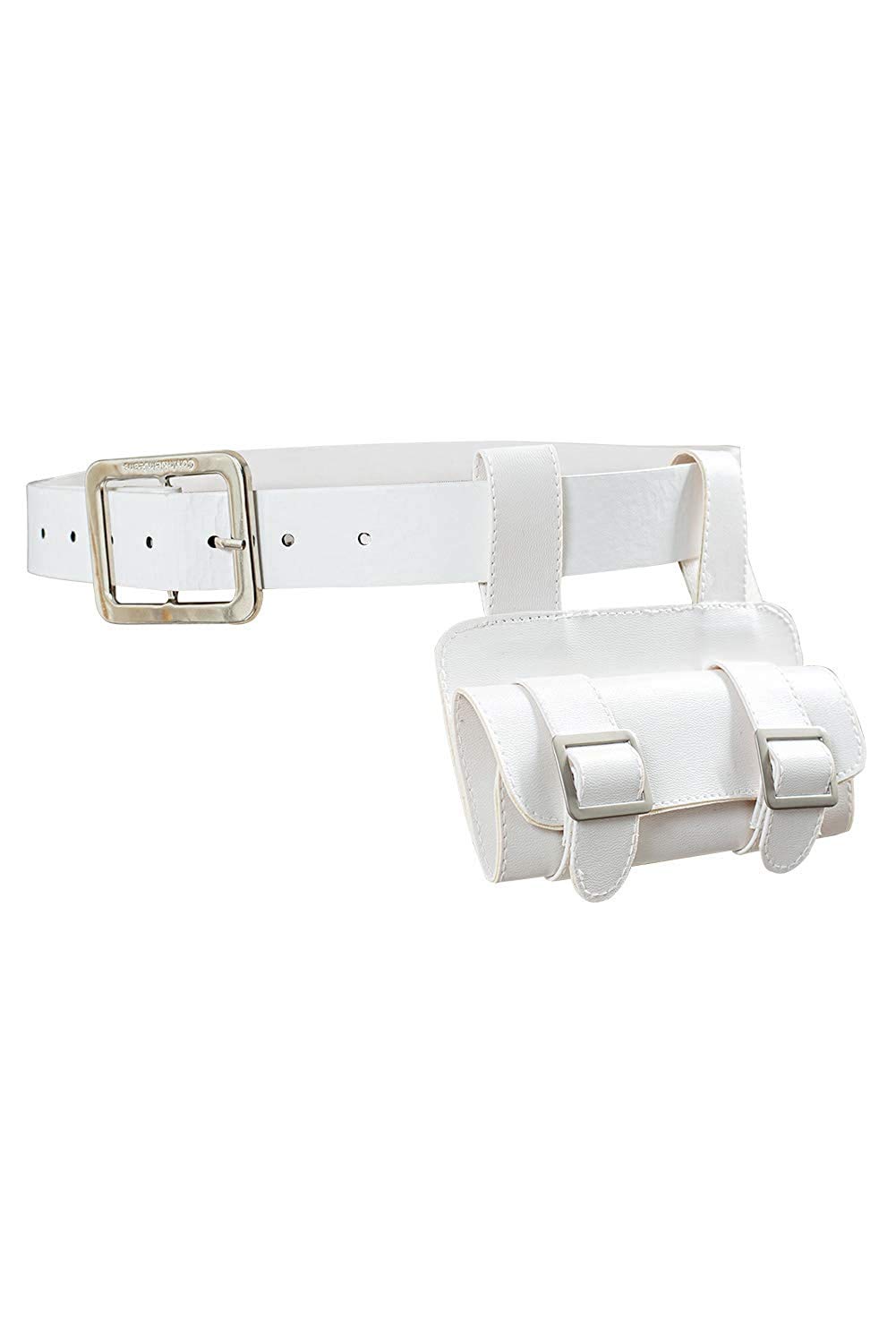 Demon Slayer Anime Cosplay Belt with Knife Cover - White PU Leather Halloween Costume Accessory for Adults | Perfect for Anime Conventions, Halloween Parties & Cosplay Events