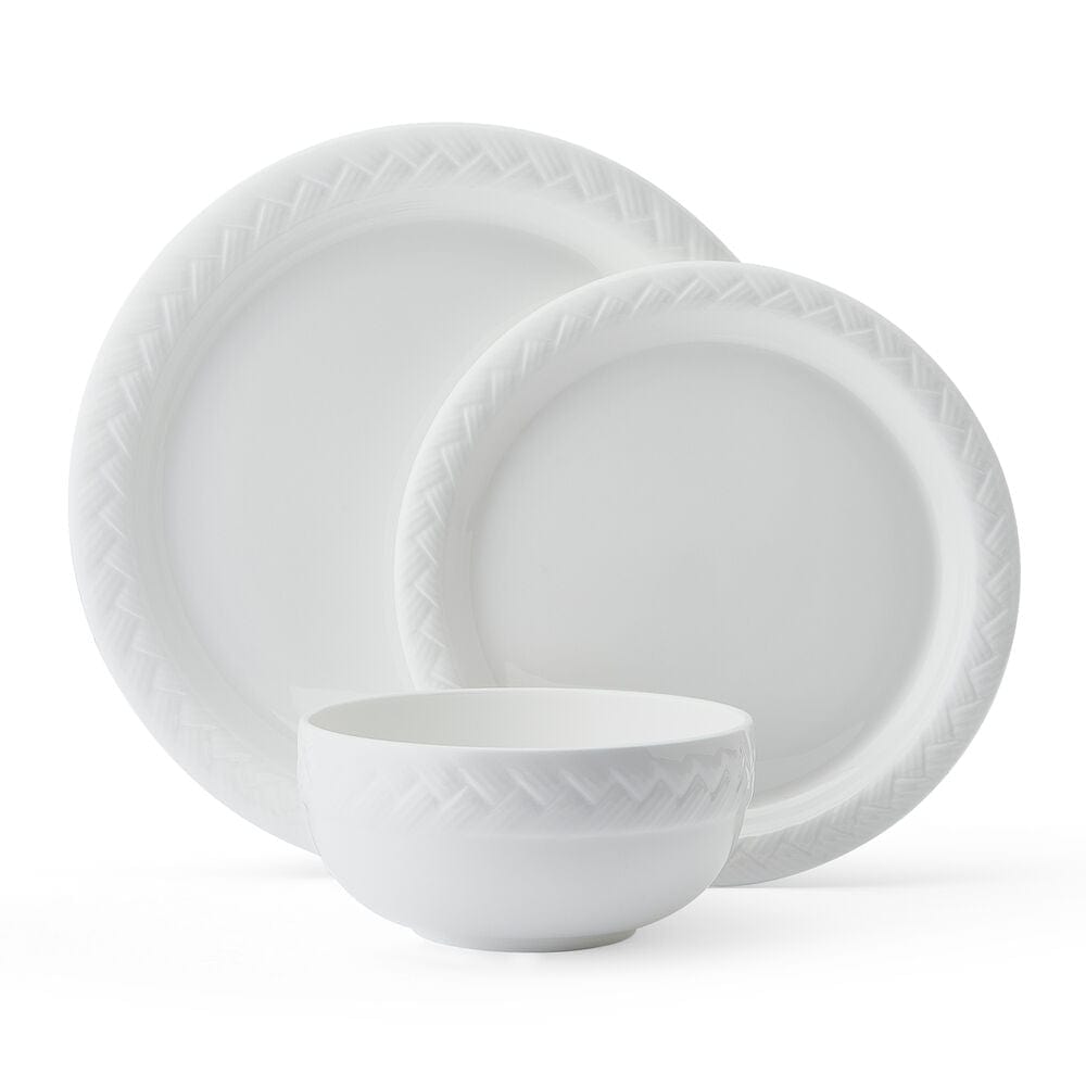 Shay 12-Piece Dinnerware Set - Porcelain Plates, Bowls, Mugs for 4 People - Elegant Tableware for Family Dinners, Parties & Daily Use