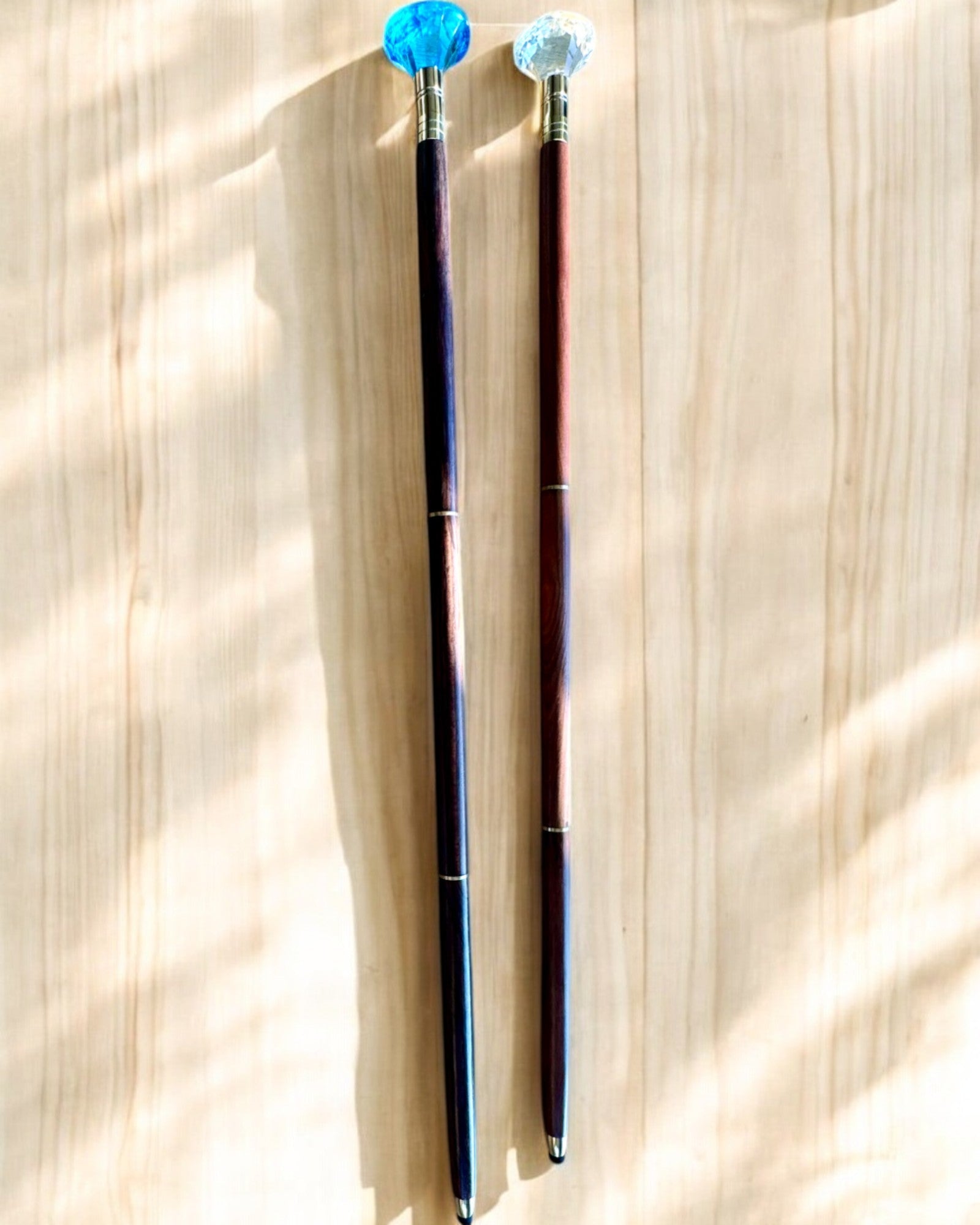Handcrafted Wooden Walking Cane with Bronze Diamond Design - Personalized Engraving Available | Premium Mobility Aid for Seniors & Fashionable Walking Stick for Outdoor Activities
