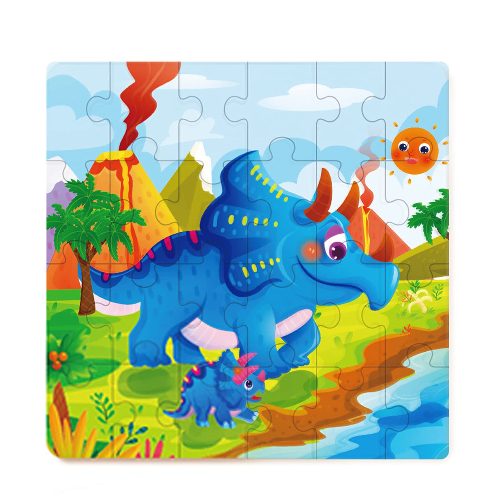 24-Piece Animal Pattern Jigsaw Puzzle Set - Educational Logic Training Toy, STEM Learning Game for Kids, Birthday Gift for Boys & Girls - Perfect for Classroom, Home Play & Cognitive Development
