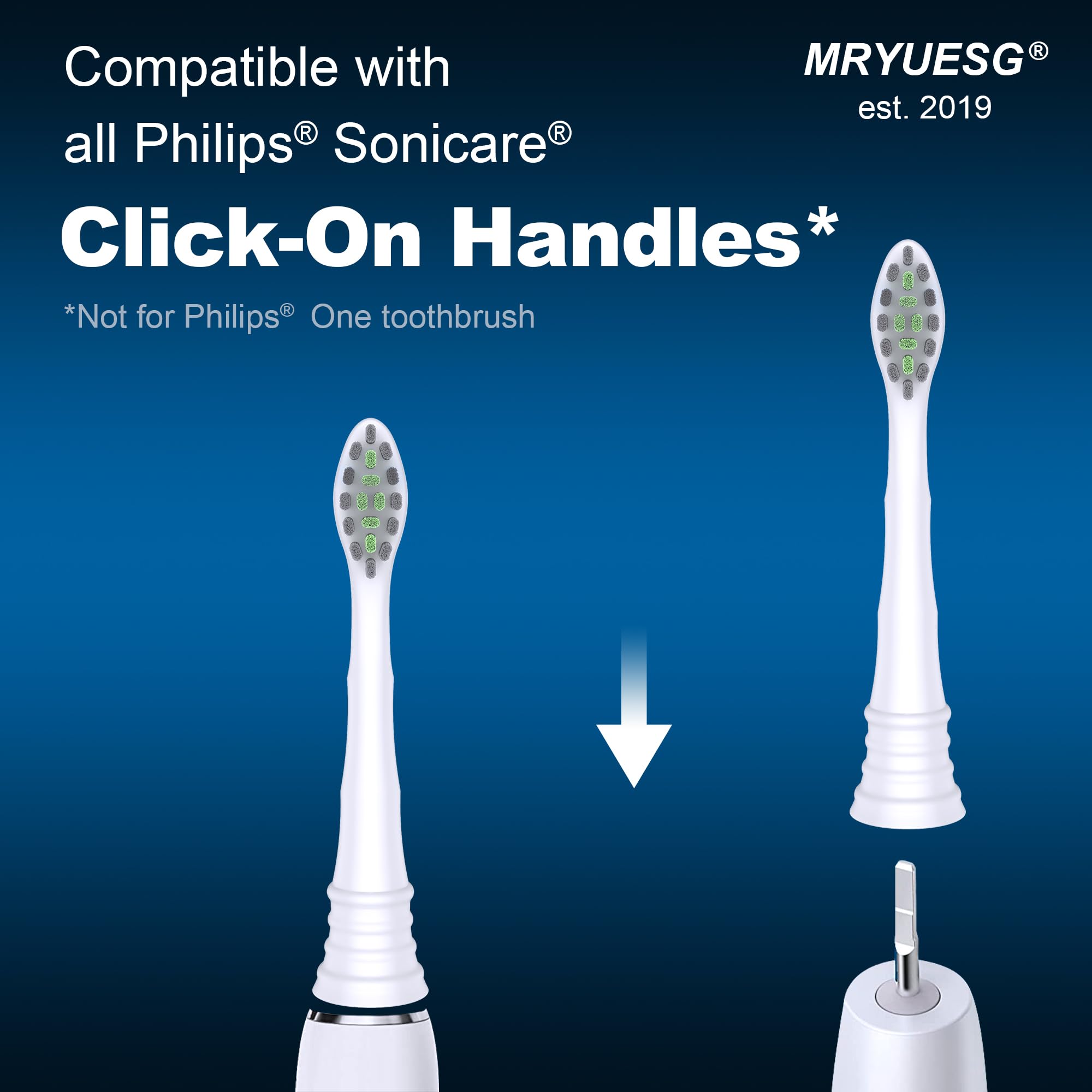 Philips Sonicare Replacement Toothbrush Heads - Compatible with Snap-on Electric Toothbrushes, Soft Bristles for Gentle Cleaning - Perfect for Travel, Home & Daily Oral Care