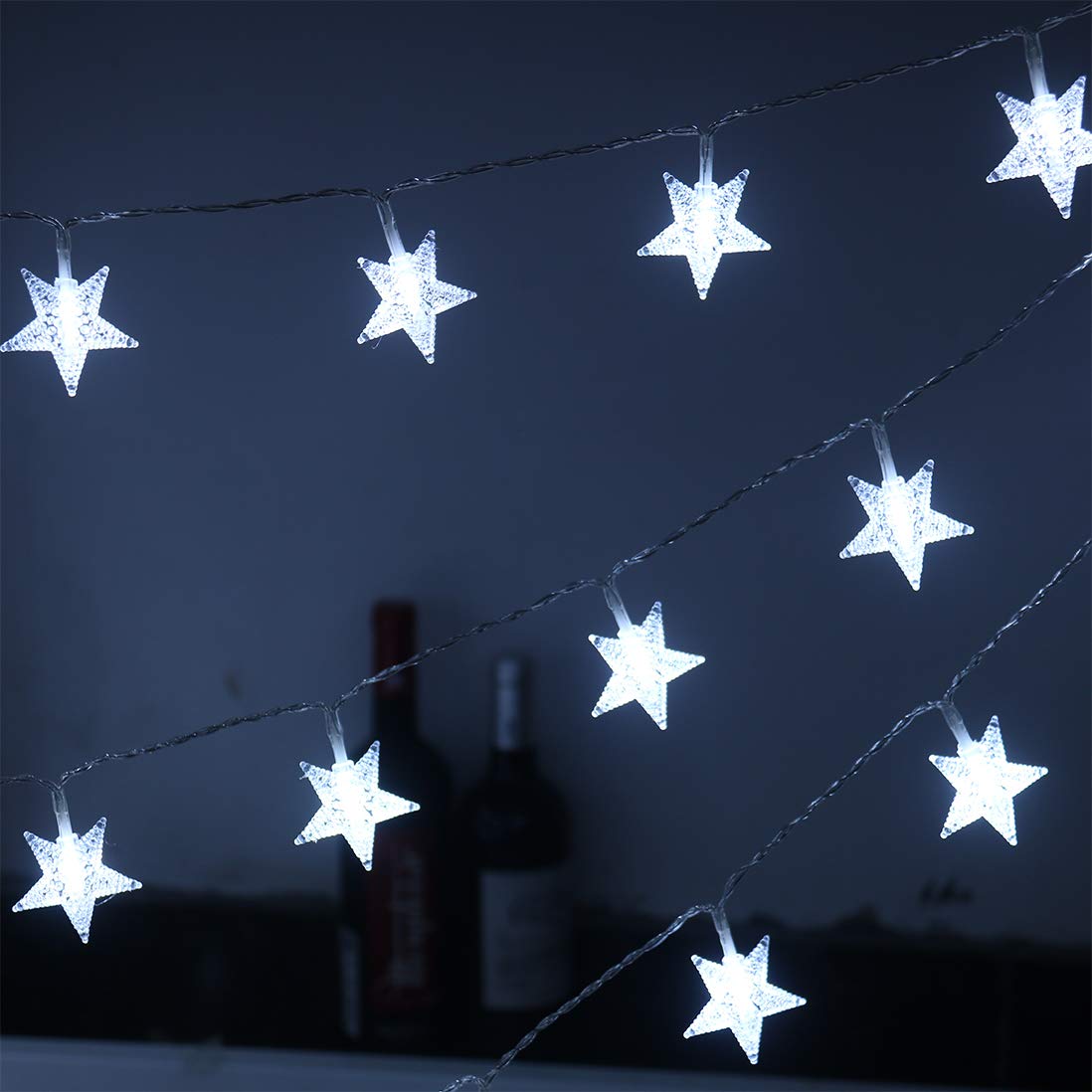 50 LED Waterproof Star String Lights - 16.4ft Battery Operated Fairy Lights for Outdoor & Indoor Use - Perfect for Christmas Trees, Weddings, Halloween, Camping, Birthday Parties & Home Decor
