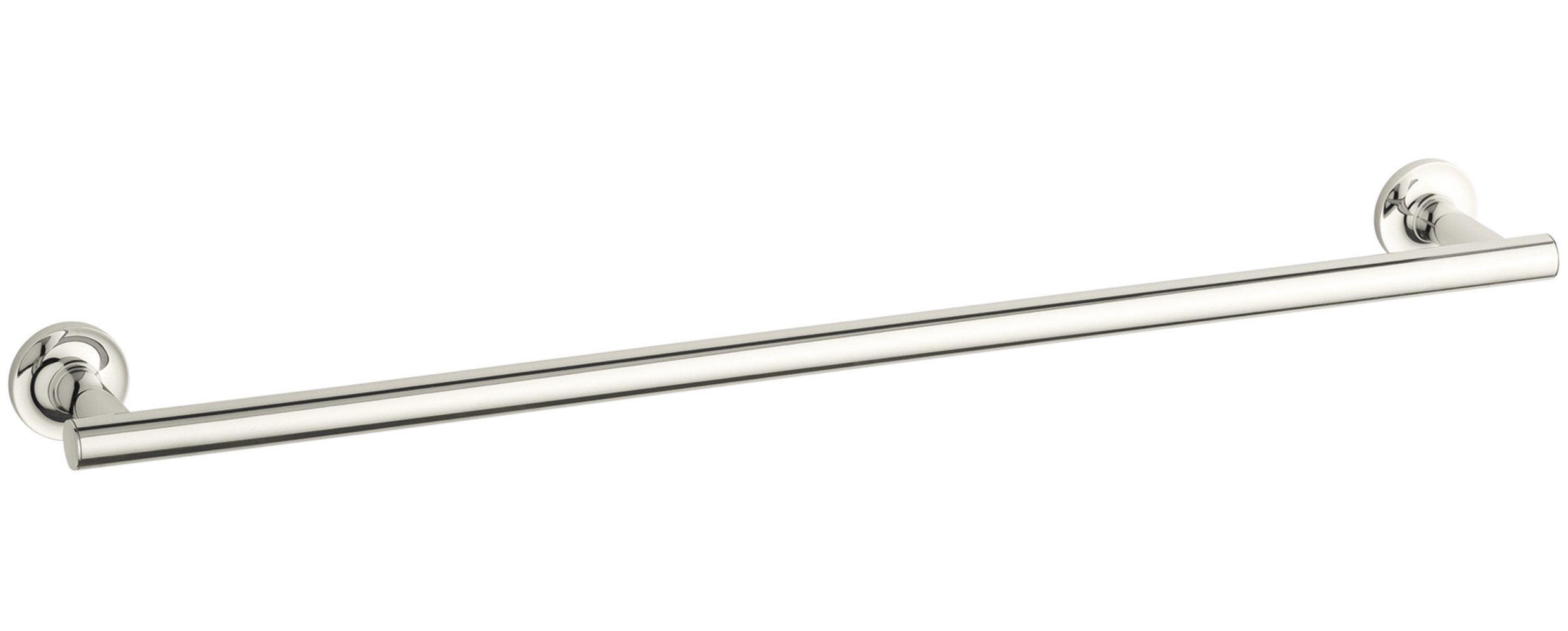 KOHLER 14436-SN Purist 24 Inch Wall Mounted Towel Bar - Polished Nickel Bathroom Towel Rack for Modern Homes | Perfect for Bathroom, Spa, or Guest Room Decor