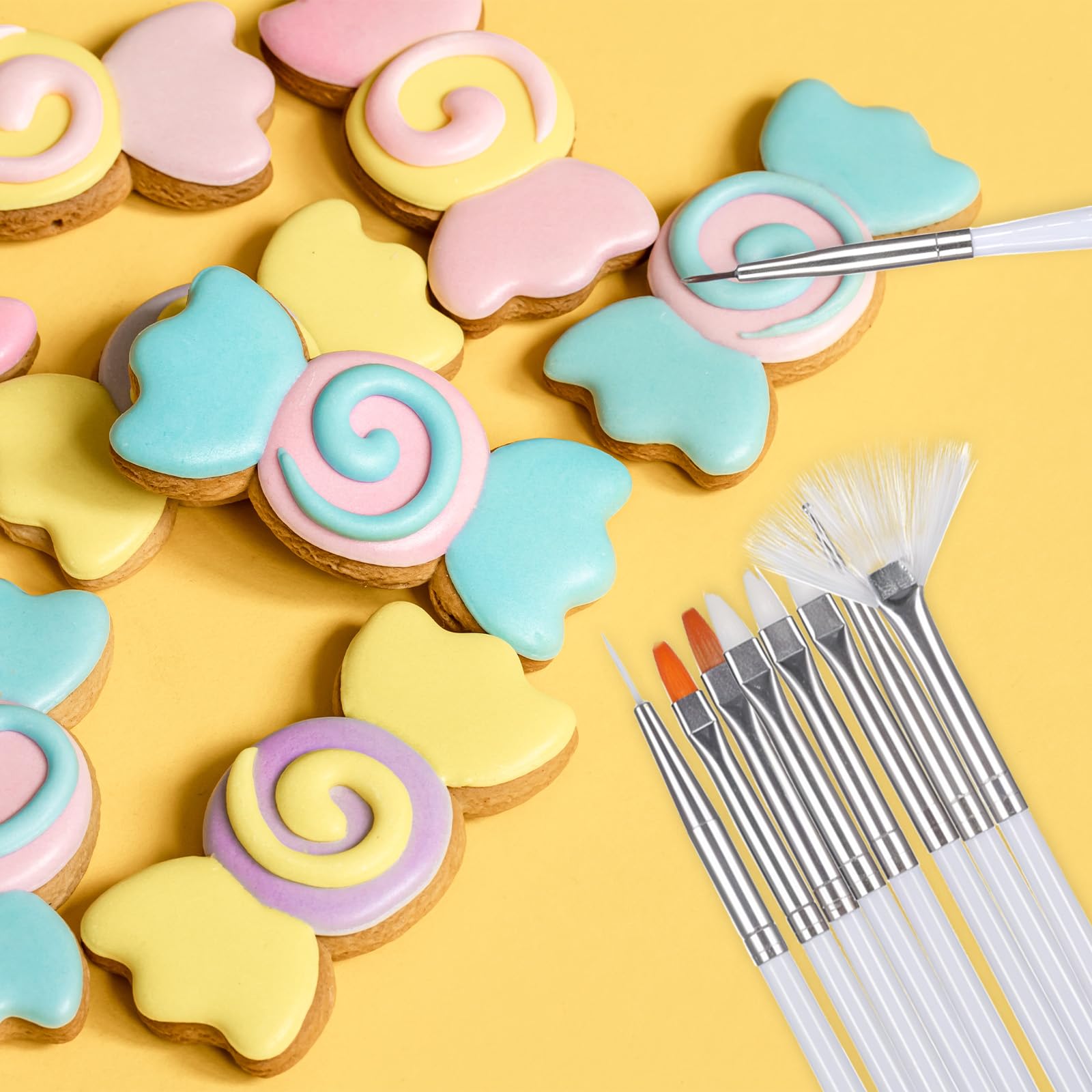 30-Piece Cake Decorating Brushes Set - Food Safe Paint Brushes for Fondant, Icing, Cookies & Candy - Professional Baking Tools for Cake, Pastry & Sugar Art Decoration - Perfect for Home Bakers & Professional Chefs