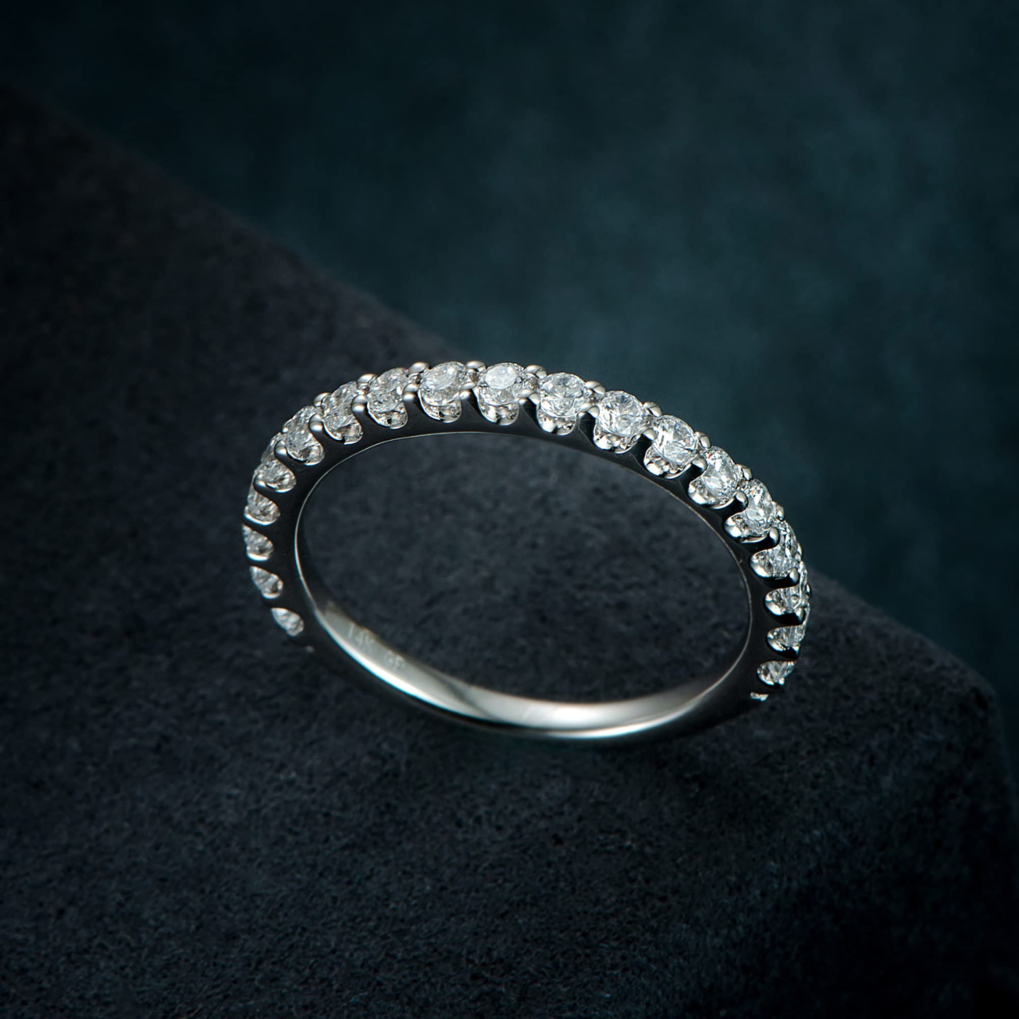 14K Solid Gold Moissanite Eternity Ring for Women - 2.5mm Wedding Band, Engagement Ring, Anniversary Gift | Perfect for Bridal Jewelry, Proposals & Special Occasions