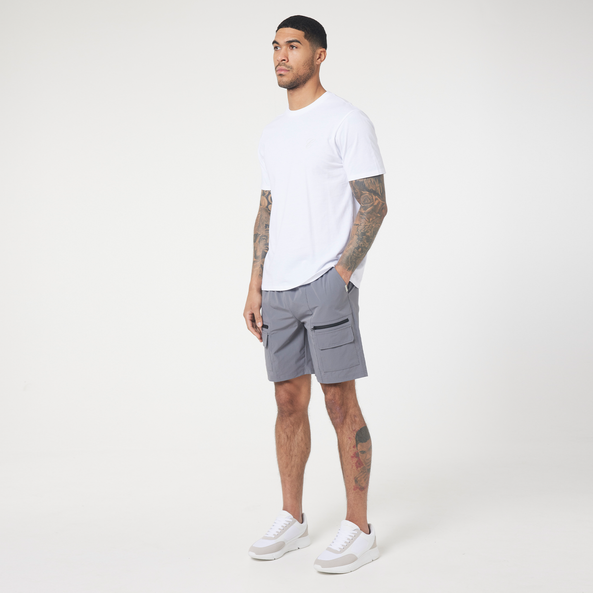 Bi-Stretch Poly Zip Utility Shorts for Men - Charcoal Gray | Comfortable & Durable Work Shorts for Outdoor Activities, Hiking, and Casual Wear