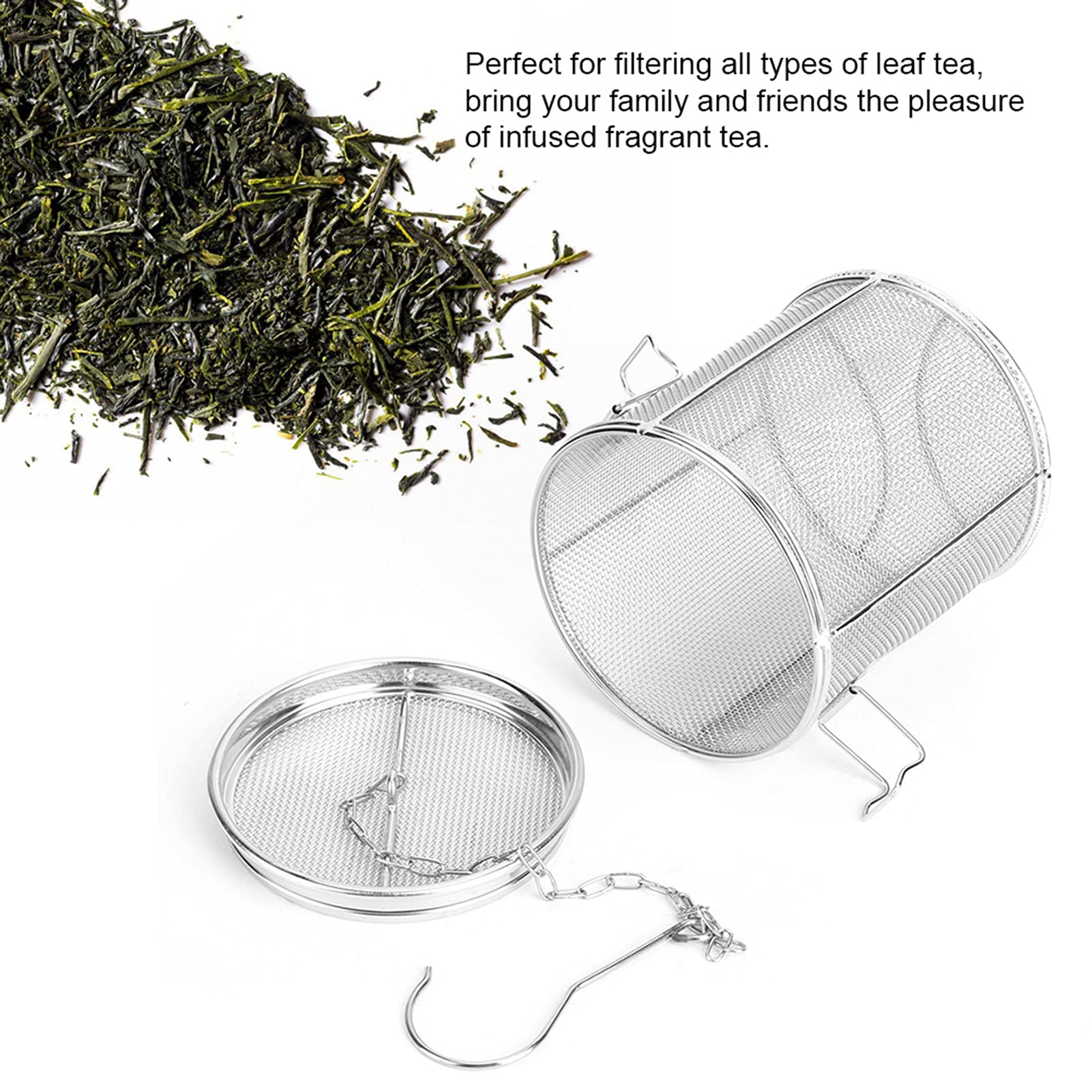Premium Stainless Steel Large Capacity Seasoning Strainer - Tea, Soup & Spice Filter Basket with Fine Mesh (3#) - Perfect for Cooking, Brewing & Baking