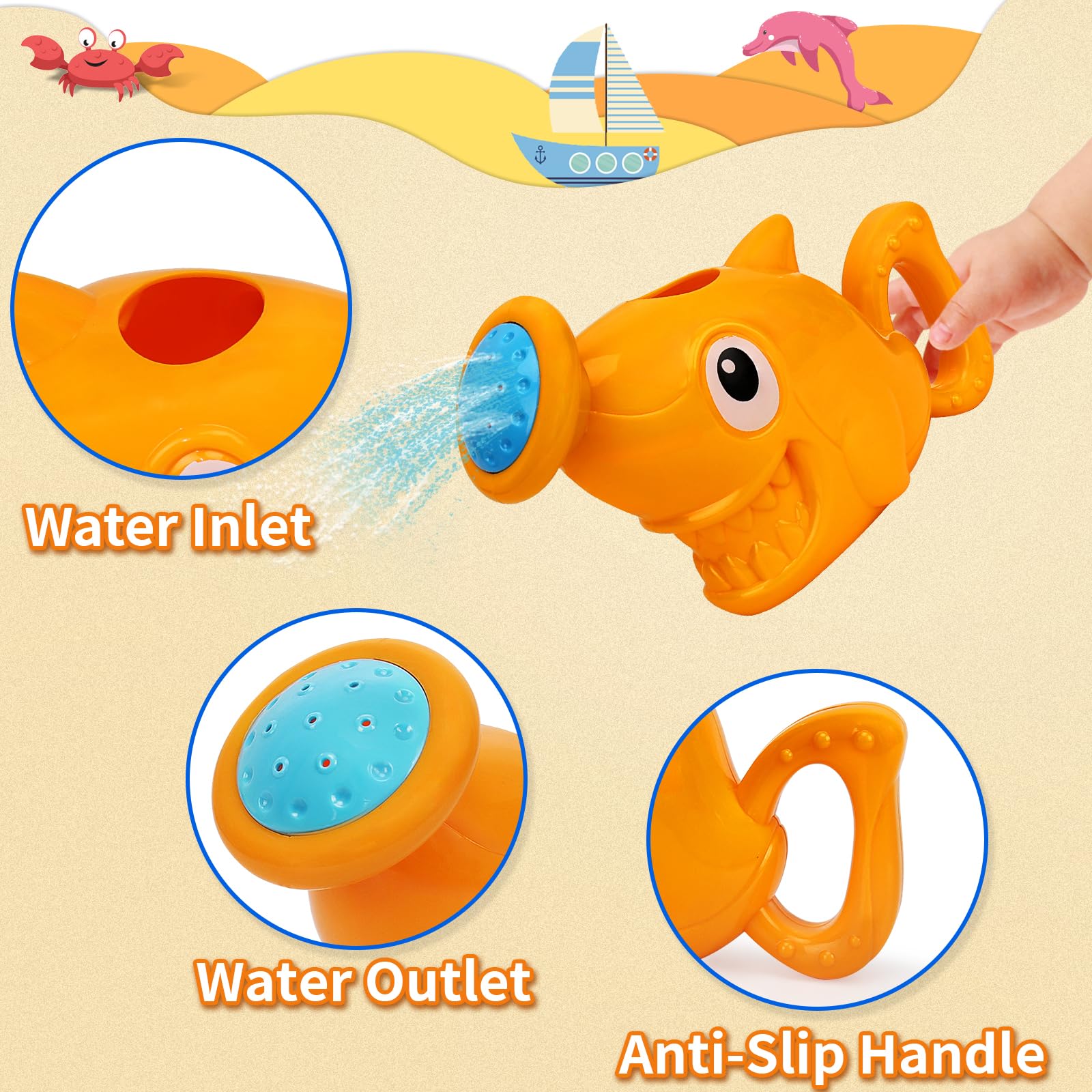 13 Pcs Non-Toxic Baby Bath Toys for Toddlers Ages 1-4 | Mold-Free Bathtub & Water Table Toys Set with Stacking Cups & Watering Can | Perfect for Infants 6-18 Months & Kids 2-3 Years Old | Fun Sensory Play for Boys & Girls During Bath Time or Outdoor Water Activities