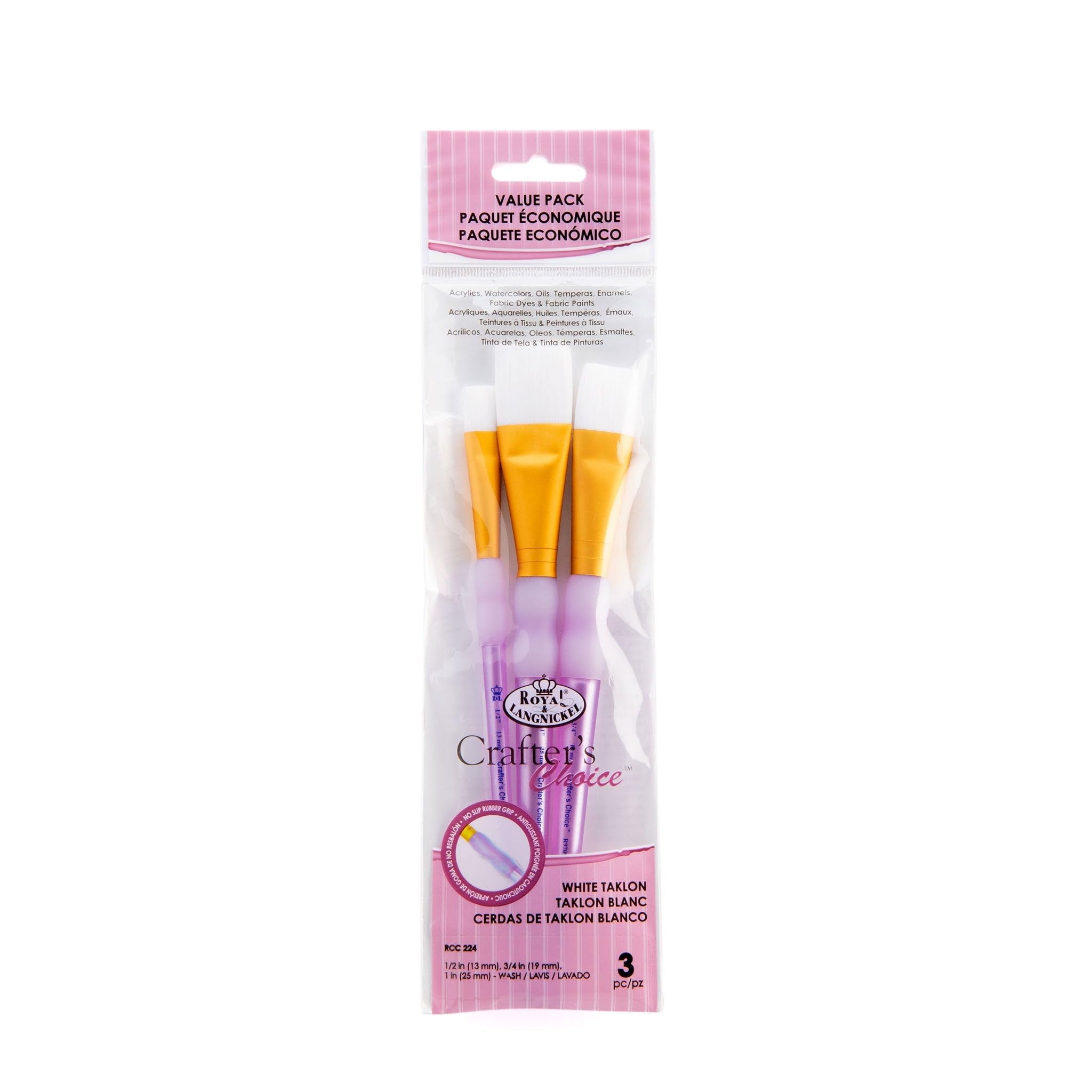 Royal and Langnickel White Taklon Wash Artist Brush Set - 10-Piece Professional Paint Brushes for Acrylic, Watercolor, Oil - Perfect for Artists, Beginners & Hobbyists - Ideal for Canvas, Paper & Fabric Painting