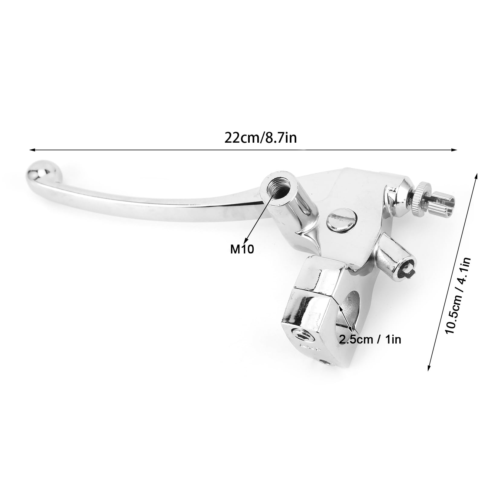 Universal Motorcycle Hydraulic Brake Clutch Master Cylinder Lever Assembly - Silver 1in Handlebar Compatible for Most Motorcycles - Perfect for Street Bikes, Cruisers & Off-Road Adventures