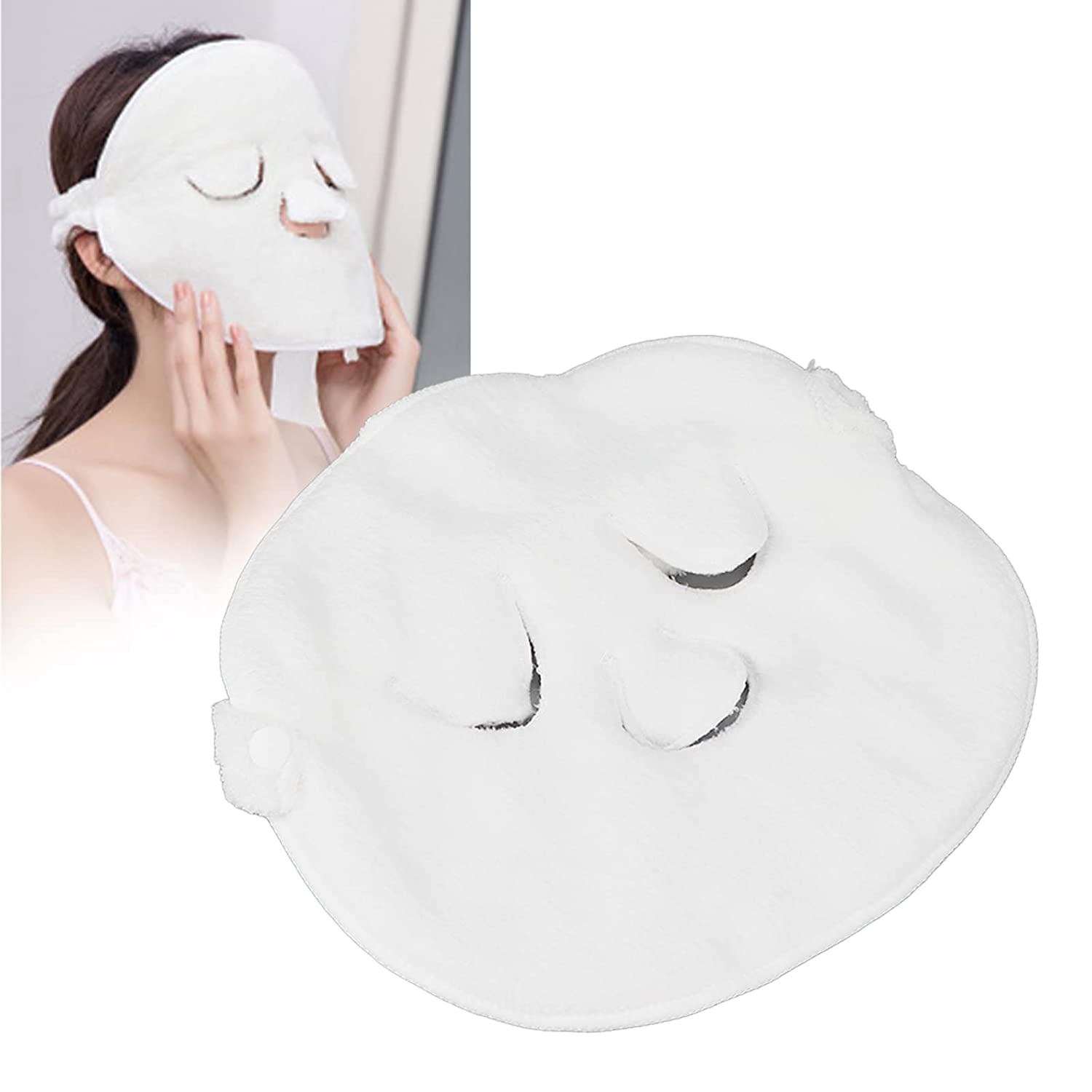 A2K Zone Reusable Hot & Cold Facial Steamer Mask for Women - Moisturizing Beauty Skin Care SPA Towel, White (1 Pack) - Perfect for At-Home Spa Treatments & Relaxation