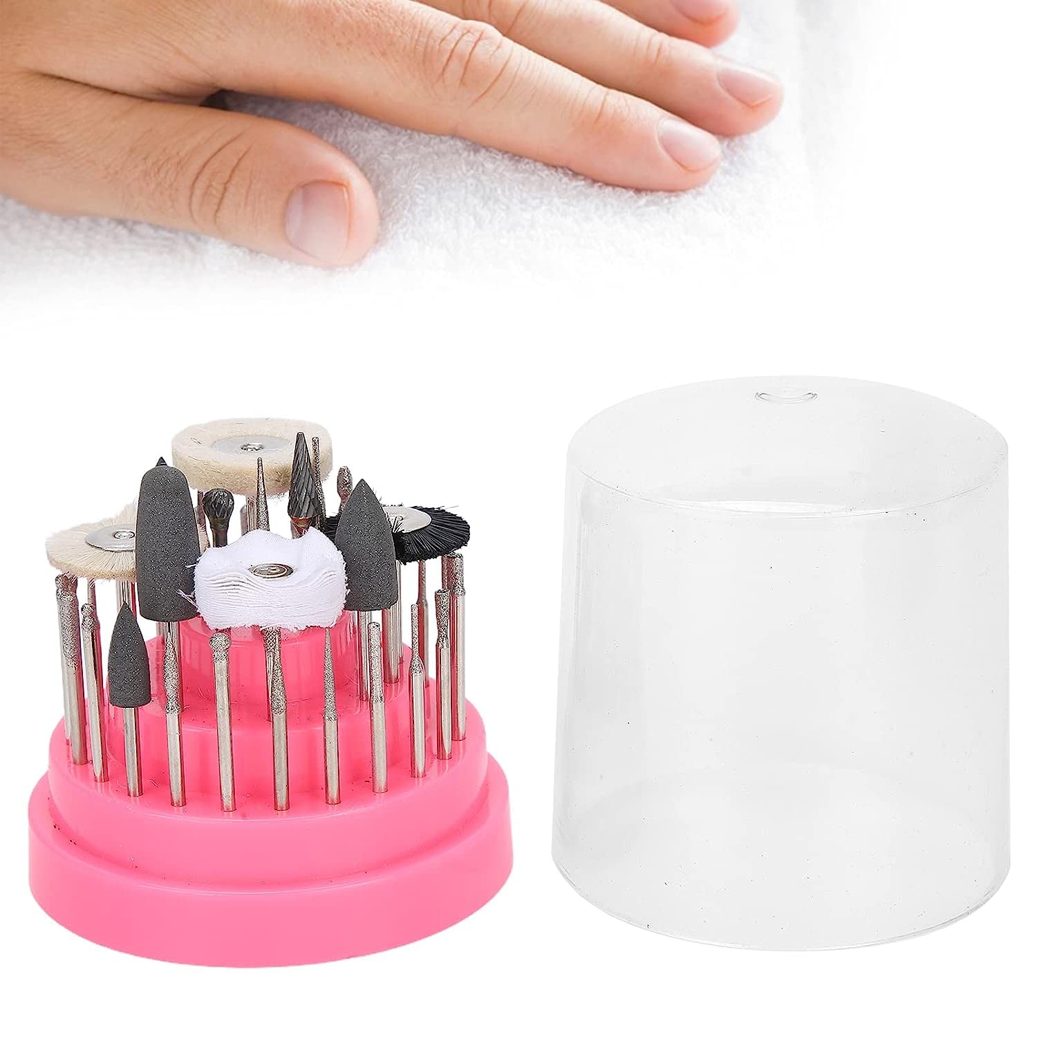 2-Piece Nail Drill Bit Set with 40 Accessories - Professional Manicure & Pedicure Tools for Home & Salon Use - Perfect for Nail Art, Acrylics & Gel Extensions