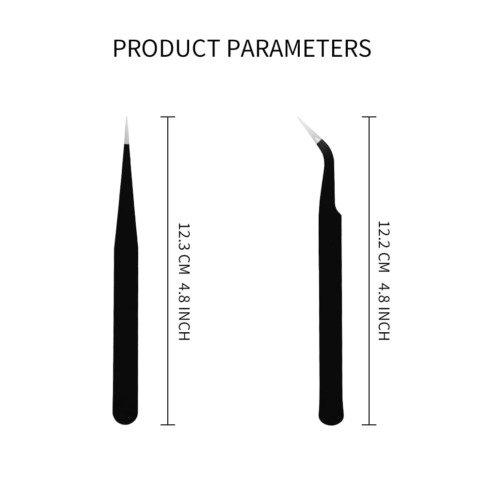 Professional Eyelash Extension Tweezers - Pointed Precision Tweezers for Women, Eyebrow Shaping & Ingrown Hair Removal - Perfect for Salon, Home Use & Travel Beauty Kit