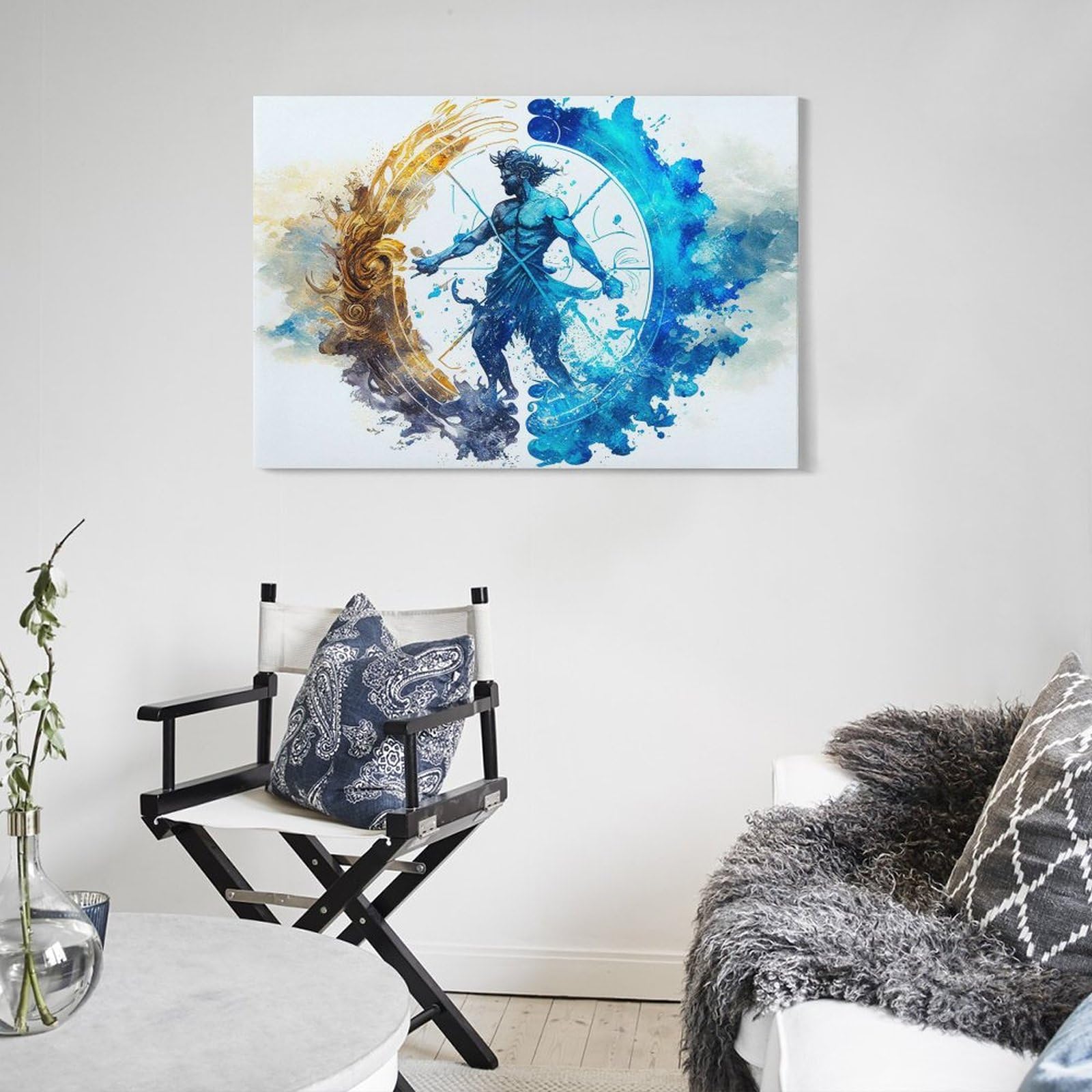 Aquarius Constellation Poster - Zodiac Astrological Wall Art Print for Teen Boys Room Decor, 24x36 Inch (60x90cm) - Perfect for Bedroom, Dorm & Office Space