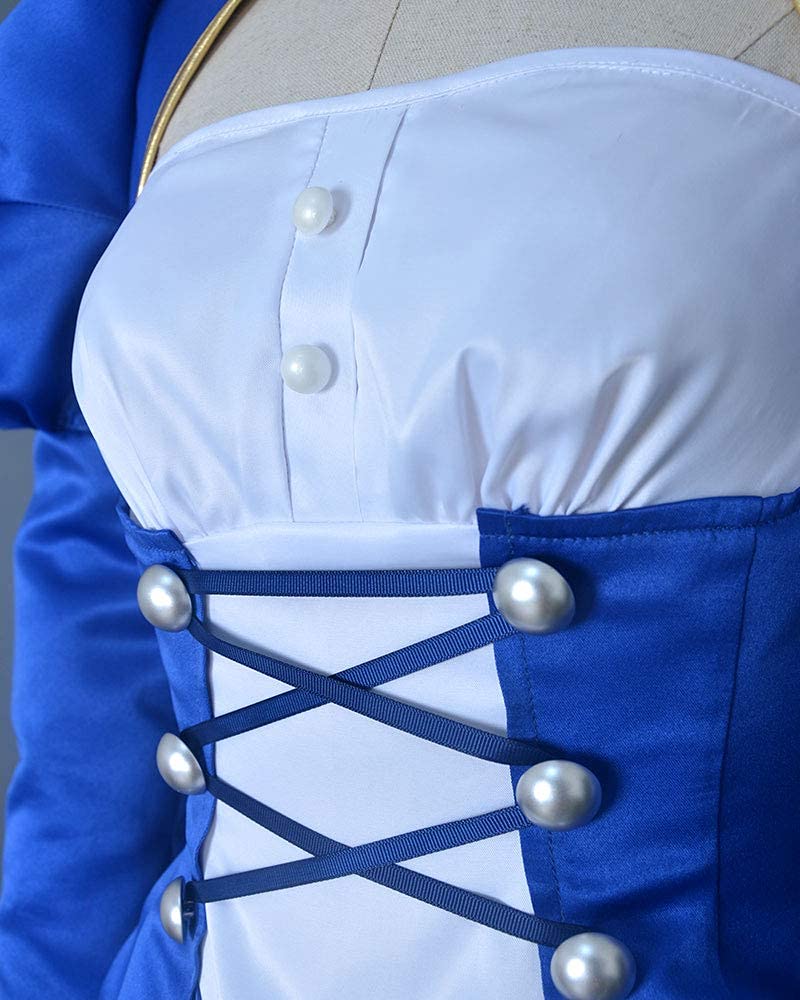 Saber Cosplay Costume for Women - Blue Anime Outfit Top & Skirt Set | Perfect for Halloween, Cosplay Events, Anime Conventions & Themed Parties