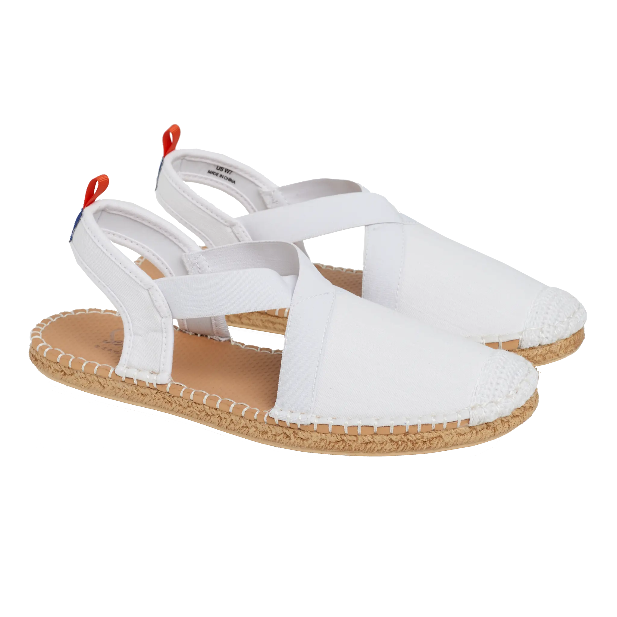 Mariner Seafarer Slingback Sandals - Women's White Denim Casual Shoes for Summer Beach & Outdoor Walking