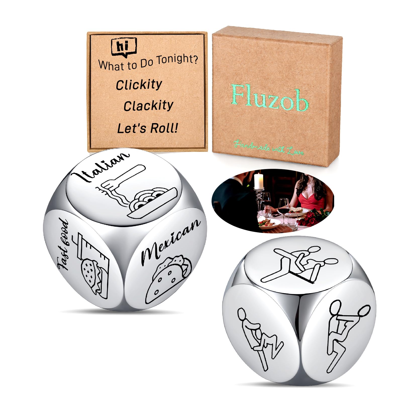 Valentine's Day Gifts for Him - Romantic Dice Game for Couples, Funny Date Night Ideas, Unique Anniversary & Christmas Presents for Boyfriend/Husband - Perfect for Birthdays, Stocking Stuffers & Romantic Evenings
