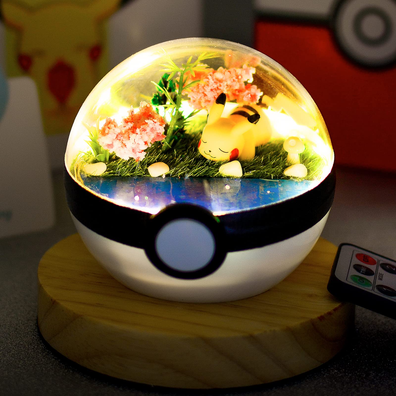 Acinolita LED Night Light - Pokeball Terrarium Decor for Bedroom, Cool Christmas & Birthday Gift for Kids, Boys, Girls, Women | Perfect for Gaming Rooms, Kids' Bedrooms, and Themed Party Decorations