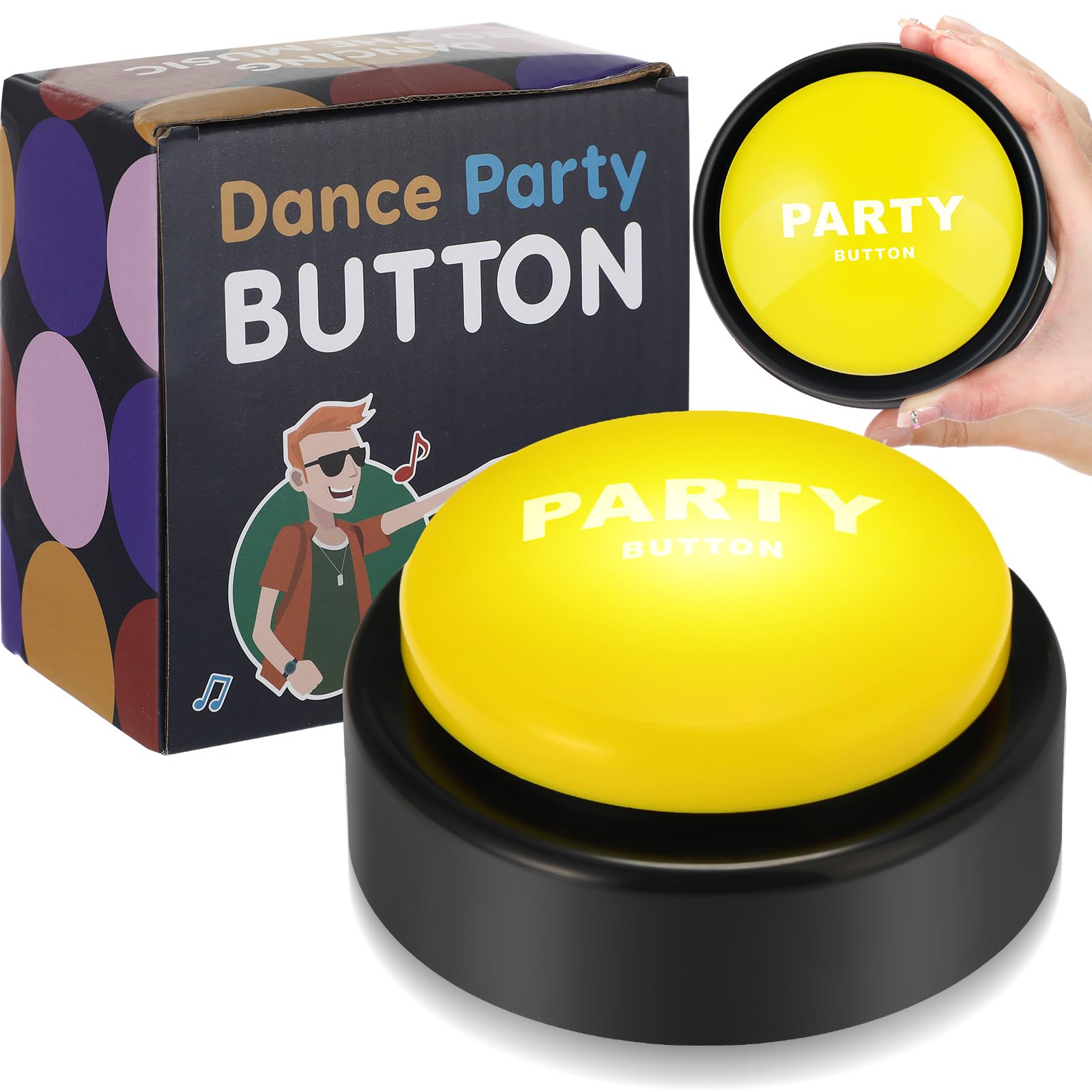 2-Pack 30 Sound Music Buttons - Fun Dance Party & Classroom Buzzer, Novelty Office Toy & Cool Desk Gadget for Pranks, Gag Gifts (4.5