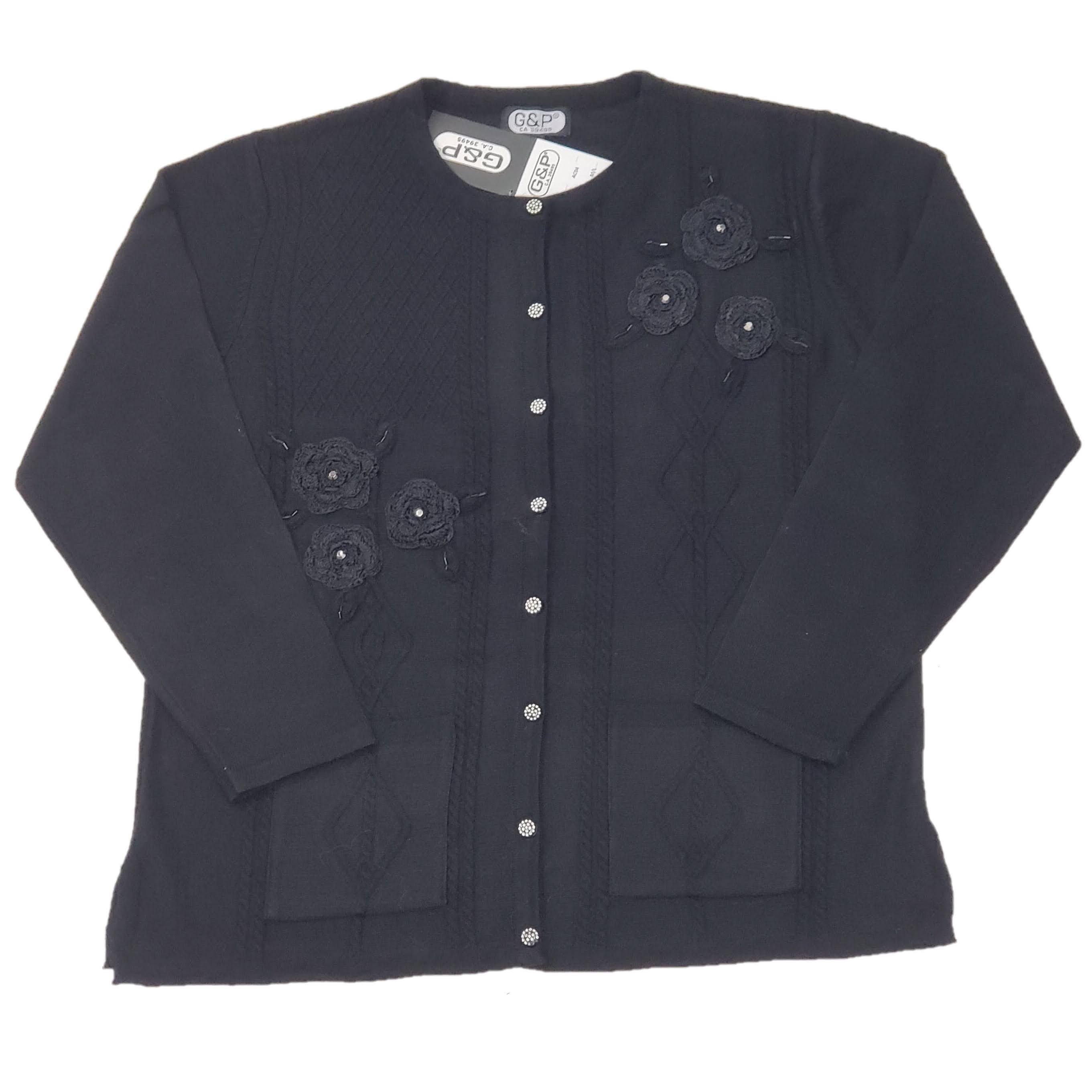 Women's Embroidered Floral Cardigan Sweater - Lightweight Knit Open Front Cover-Up for Spring & Fall Fashion, Date Nights, Office Wear