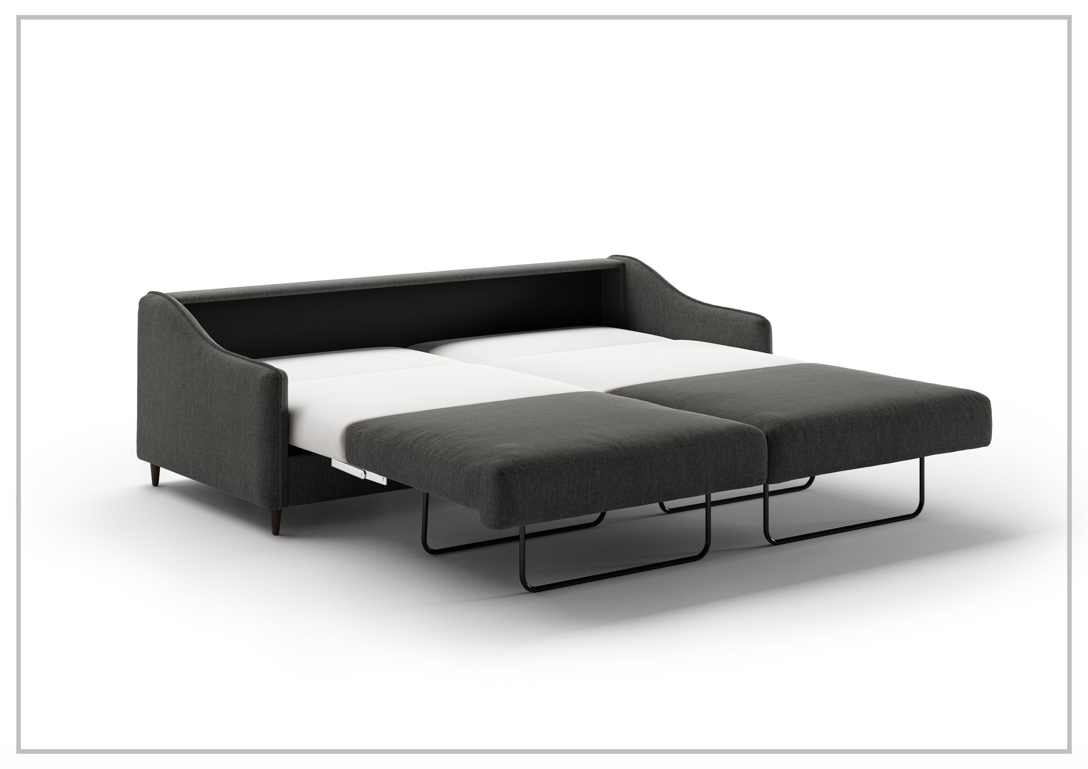 Luonto Ethos Fabric King Sleeper Sofa with Wood or Chrome Legs - Convertible Sofa Bed for Living Room, Guest Room & Small Spaces