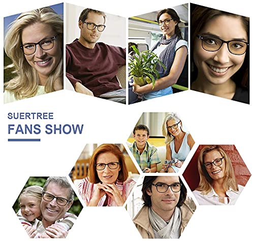 Suertree 3 Pack Reading Glasses for Men & Women - UV Protection, Anti-Glare, Spring Hinge Readers - Perfect for Reading, Computer Use & Daily Activities
